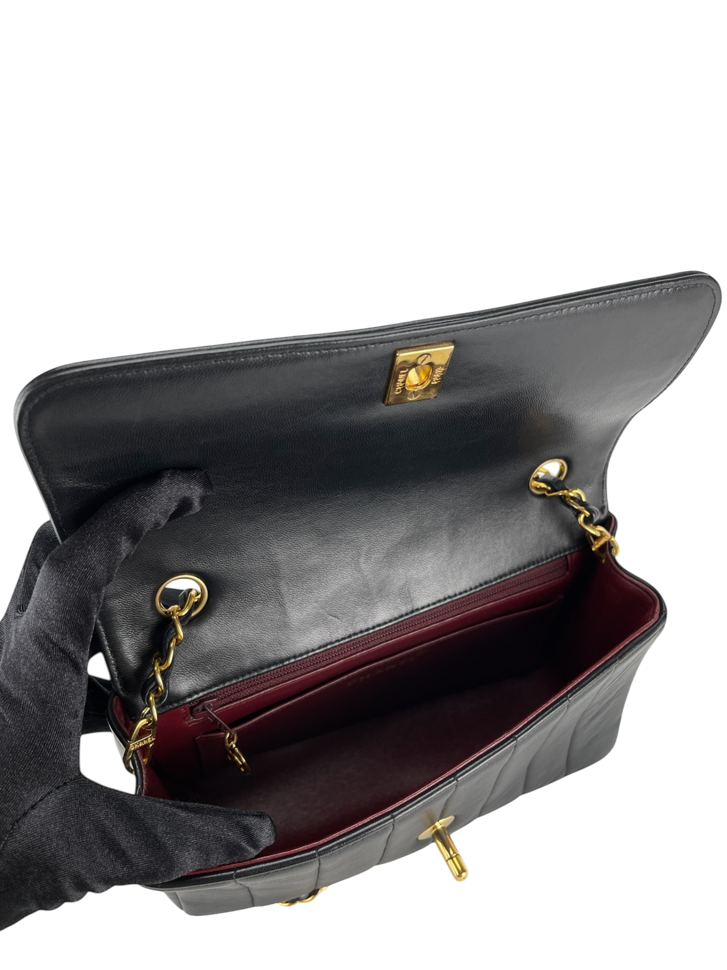 CHANEL - Black Lambskin Mademoiselle Shoulder Bag