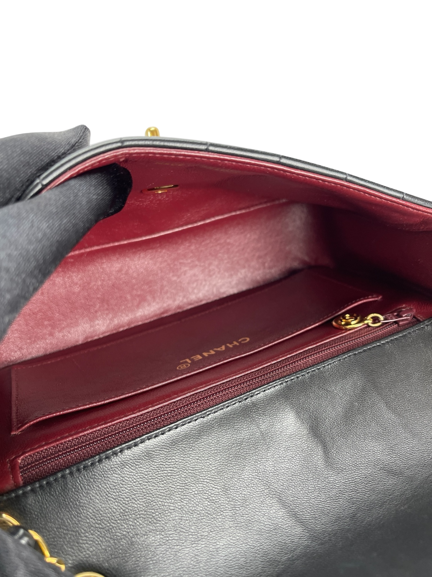CHANEL - Black Lambskin Mademoiselle Shoulder Bag