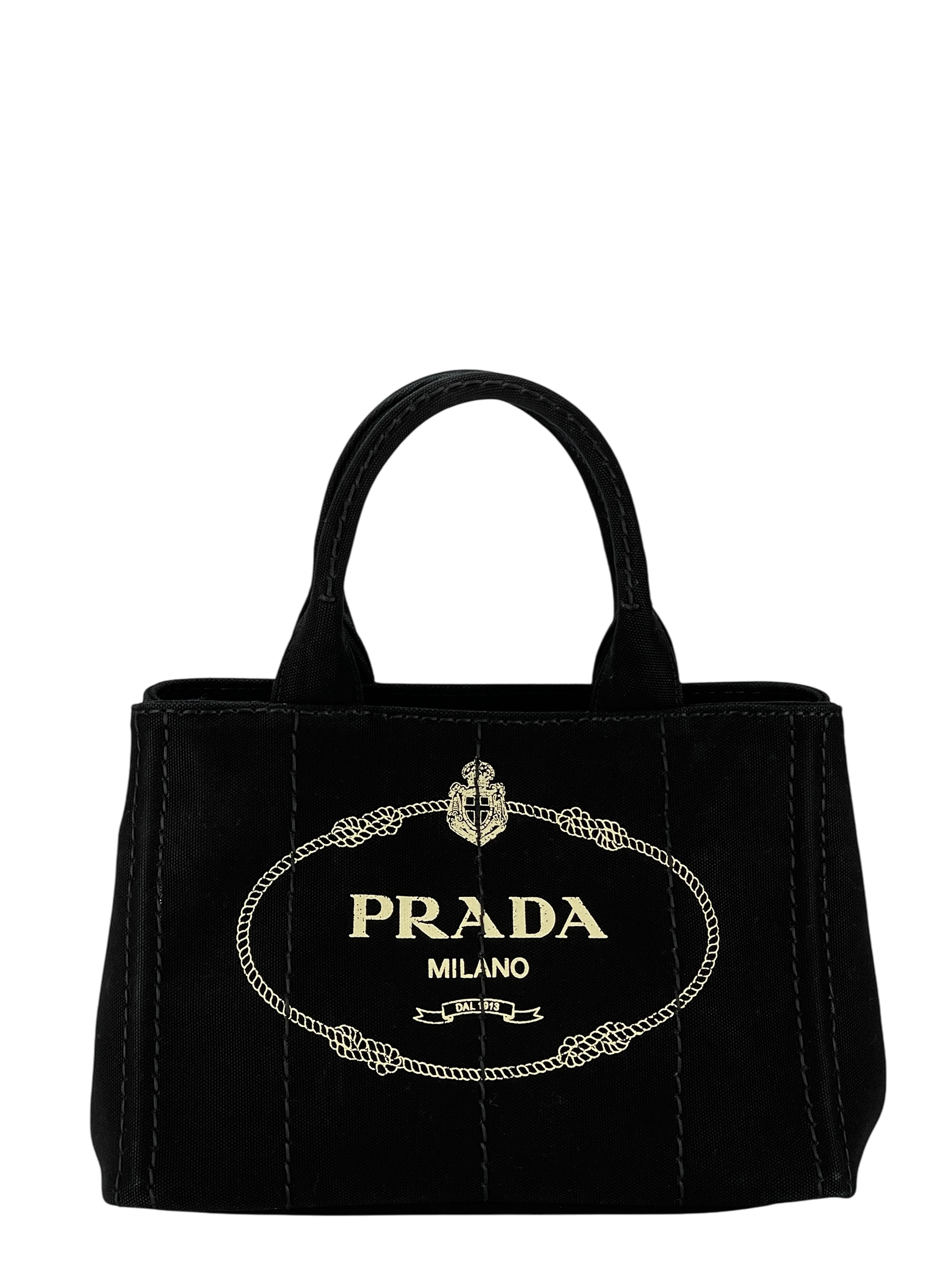 PRADA - Black Canvas Canapa Tote Bag 