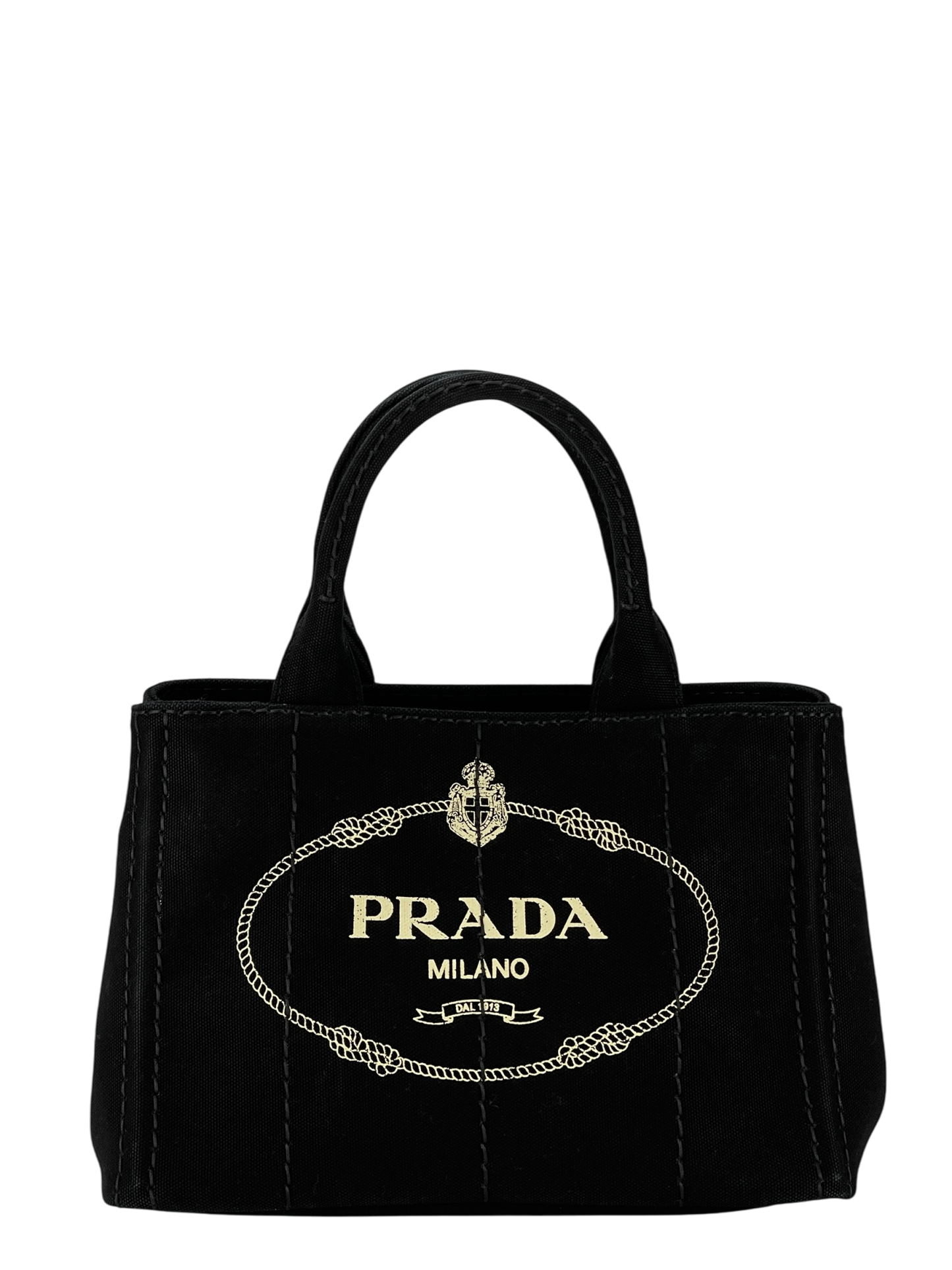 PRADA - Black Canvas Canapa Tote Bag 