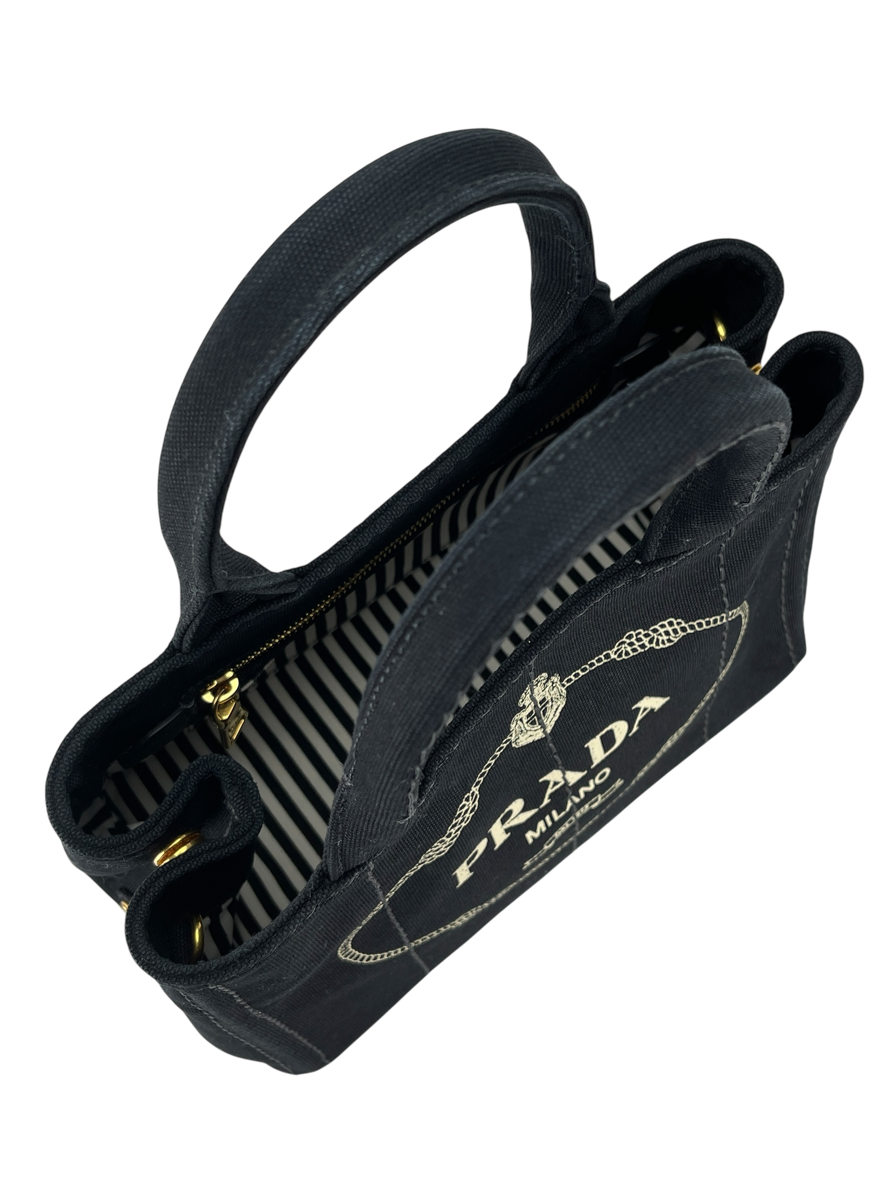PRADA - Black Canvas Canapa Tote Bag 