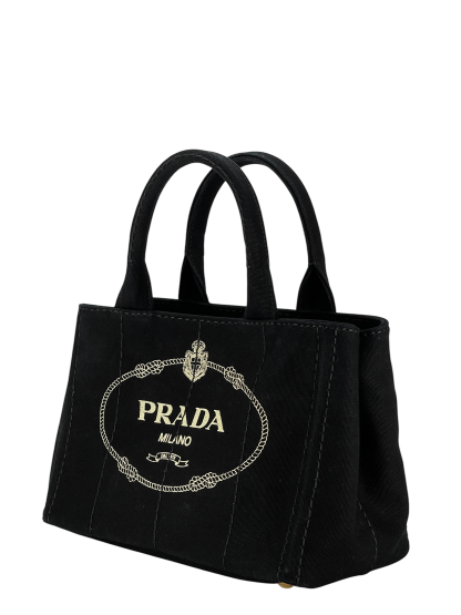 PRADA - Black Canvas Canapa Tote Bag 