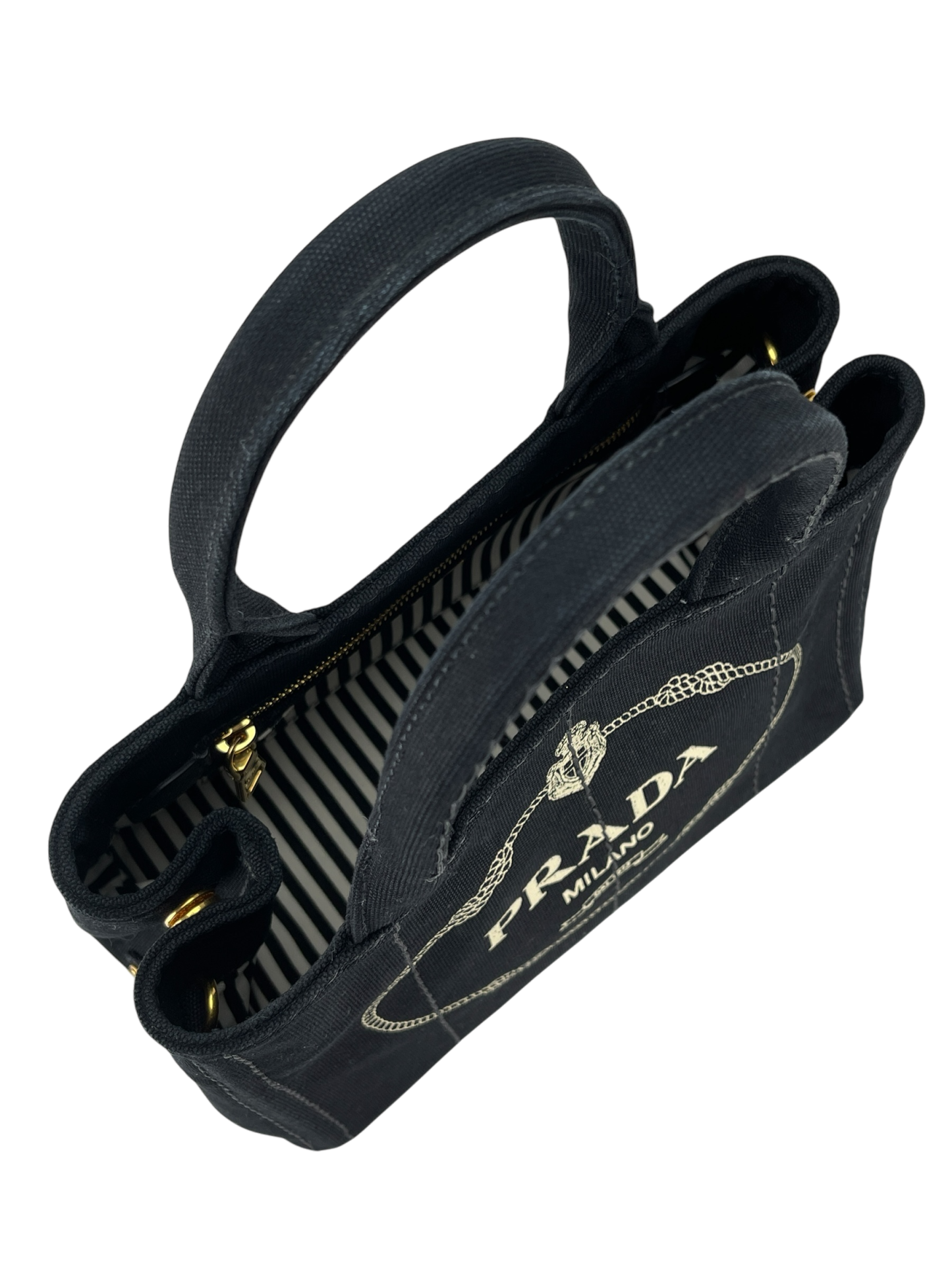 PRADA - Black Canvas Canapa Tote Bag 