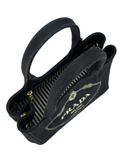 PRADA - Black Canvas Canapa Tote Bag 