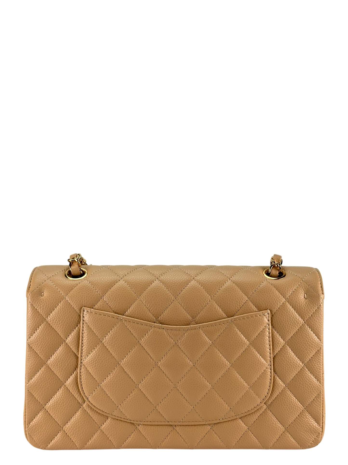 CHANEL - Medium Classic Double Flap Bag Gold Cavair Gold Hardware (CF25)