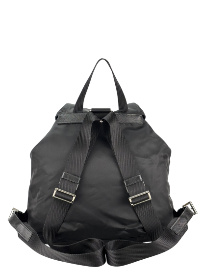 PRADA - Tessuto Nylon Soft Calfskin Medium Backpack Black