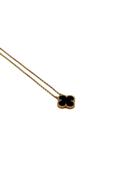 Van Cleef & Arpels - VCA Onyx Vintage Alhambra pendant Necklace