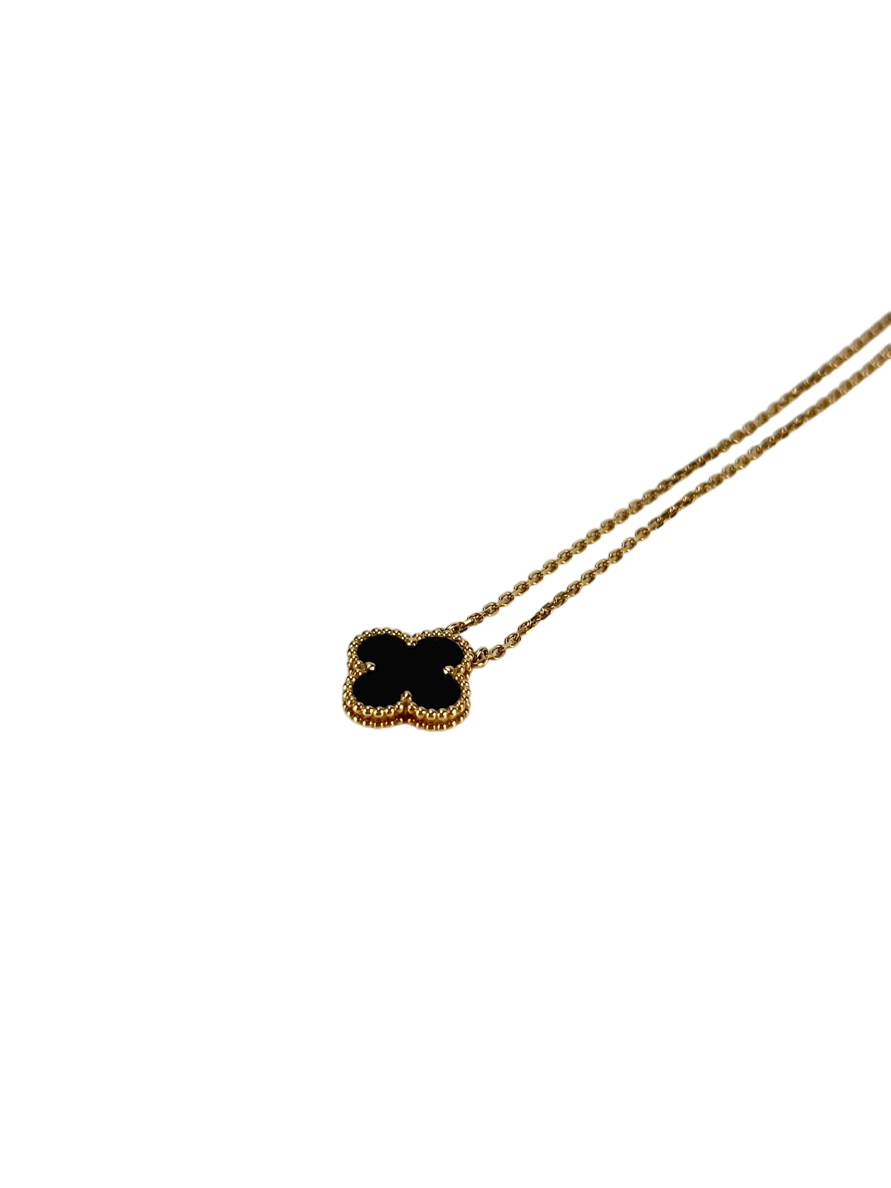 Van Cleef & Arpels - VCA Onyx Vintage Alhambra pendant Necklace