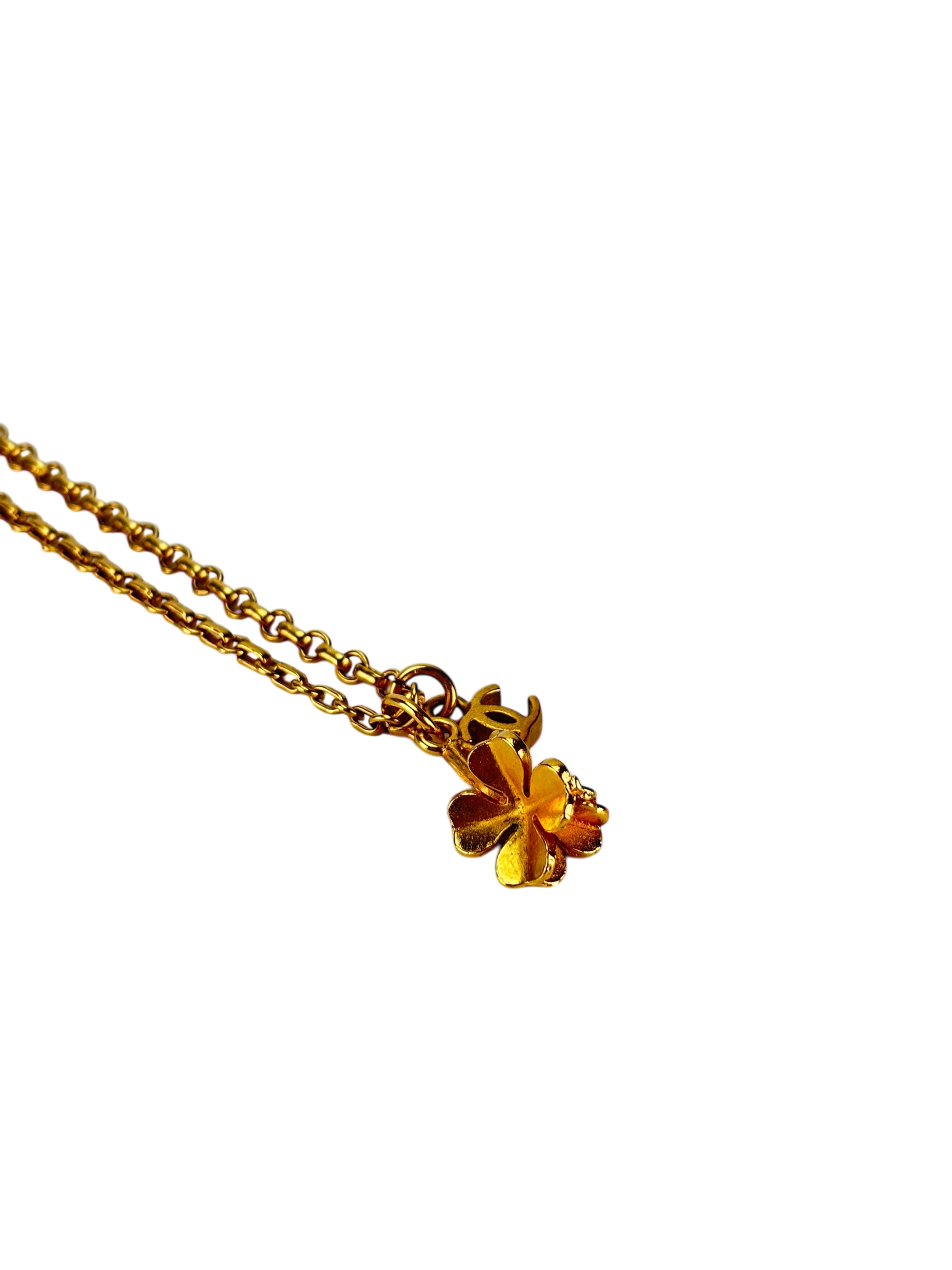 CHANEL - 01A Gold Clover Necklace