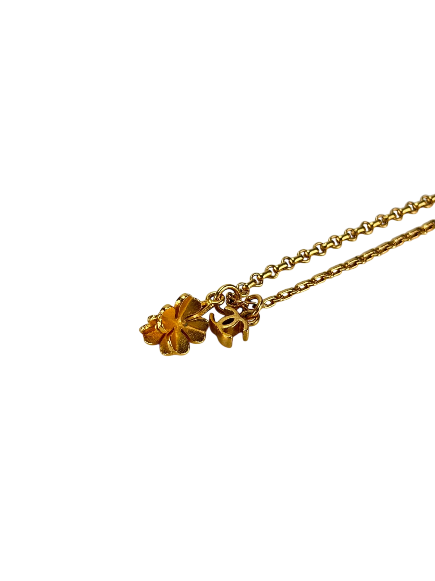 CHANEL - 01A Gold Clover Necklace