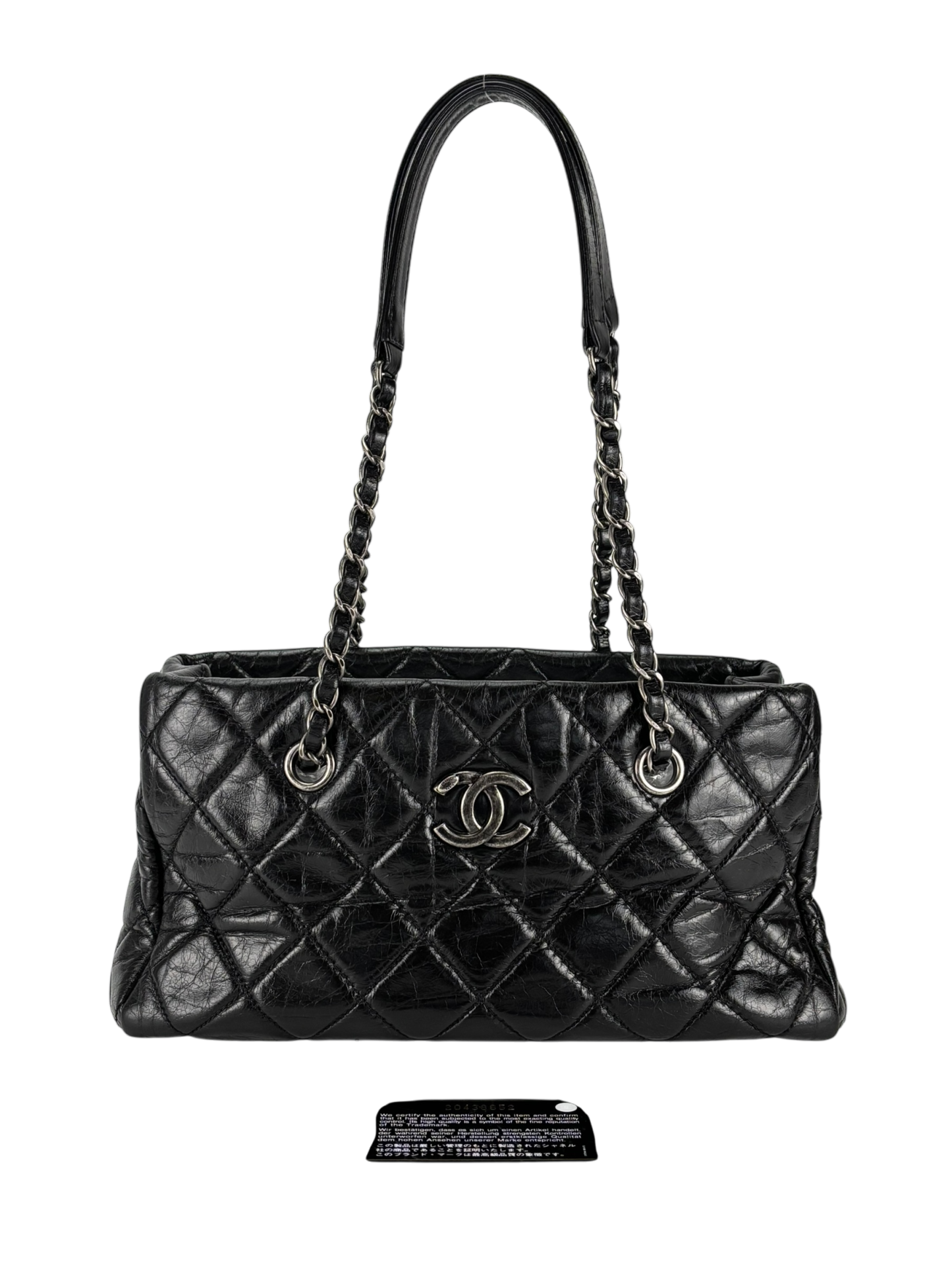 CHANEL - Quilted Coco Mark Silver Hardware Shoulder Bag