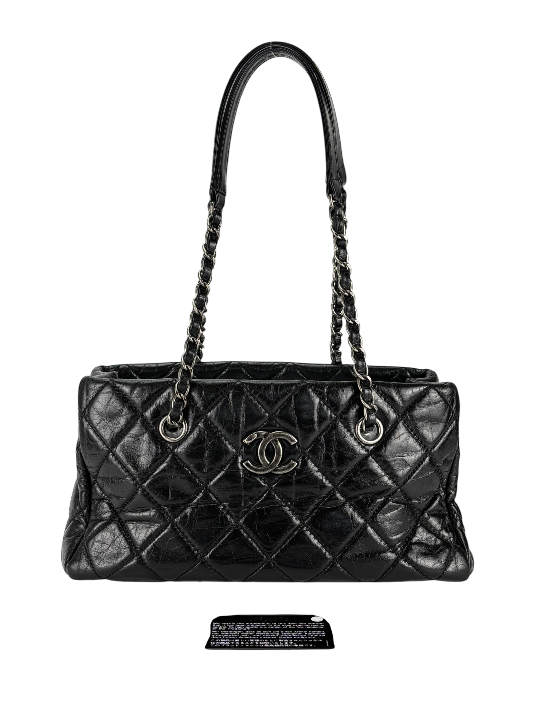CHANEL - Quilted Coco Mark Silver Hardware Shoulder Bag