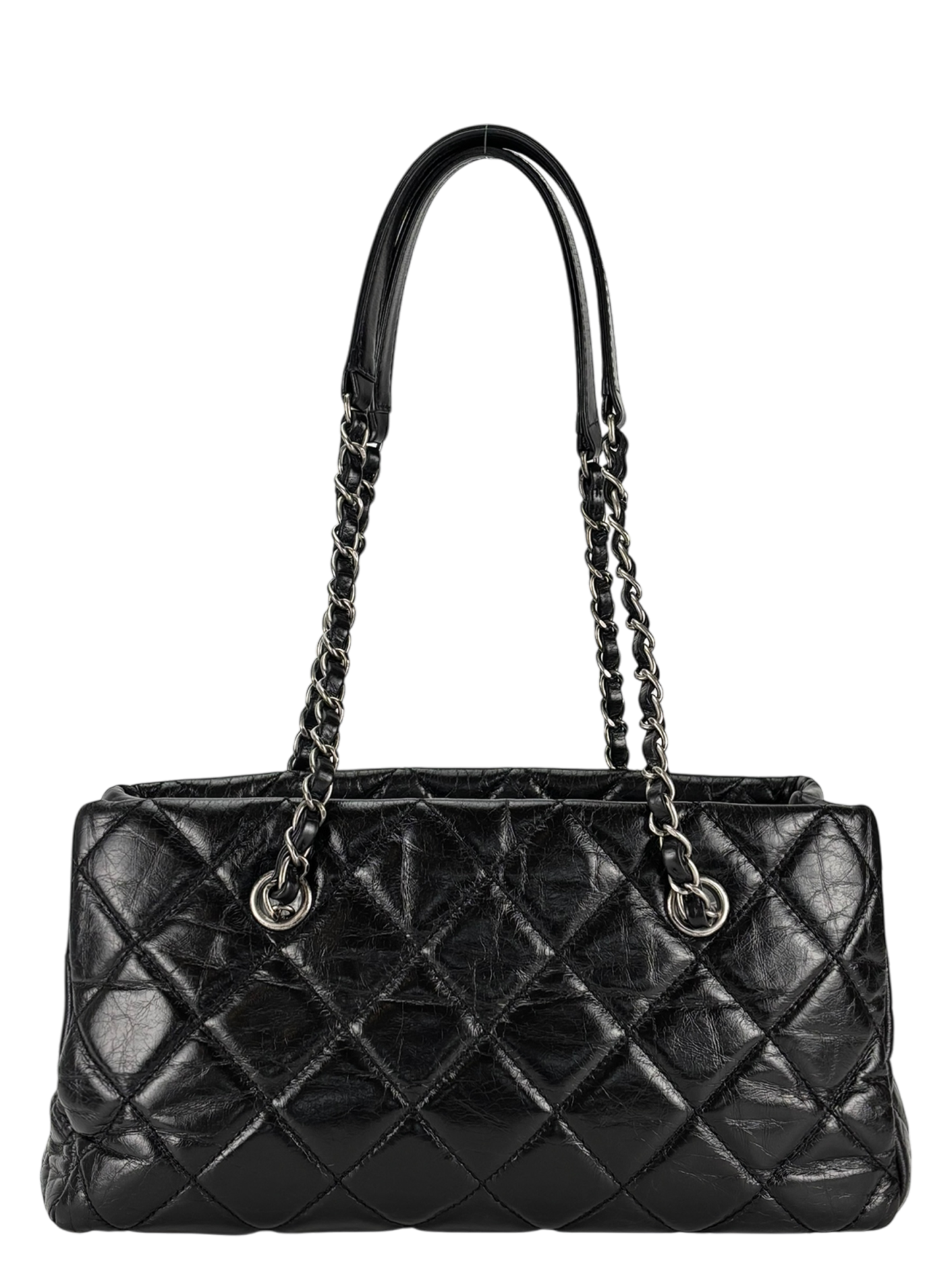 CHANEL - Quilted Coco Mark Silver Hardware Shoulder Bag