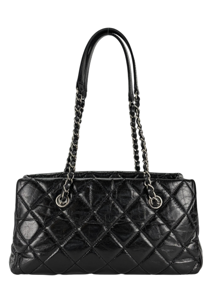 CHANEL - Quilted Coco Mark Silver Hardware Shoulder Bag 