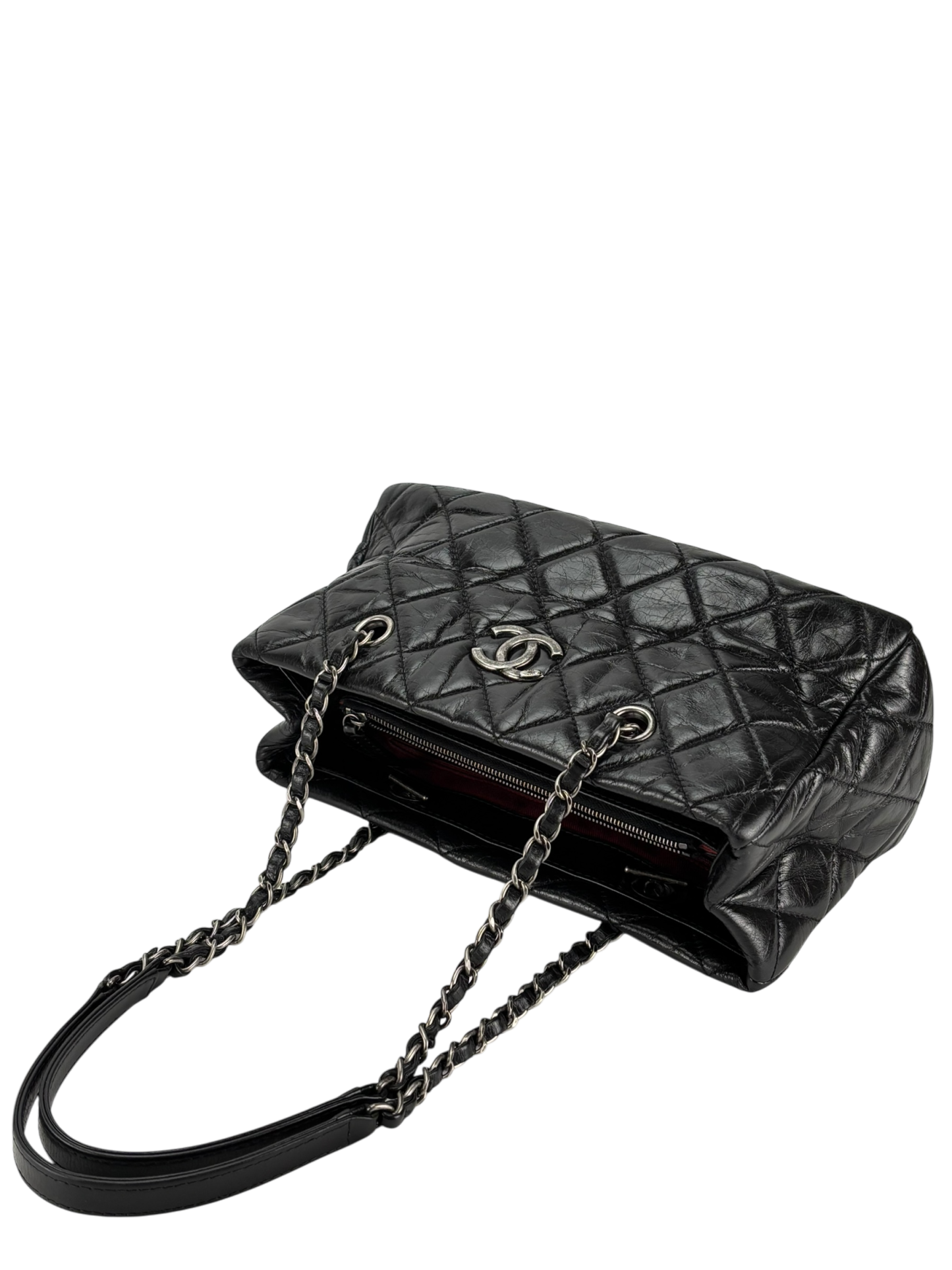 CHANEL - Quilted Coco Mark Silver Hardware Shoulder Bag