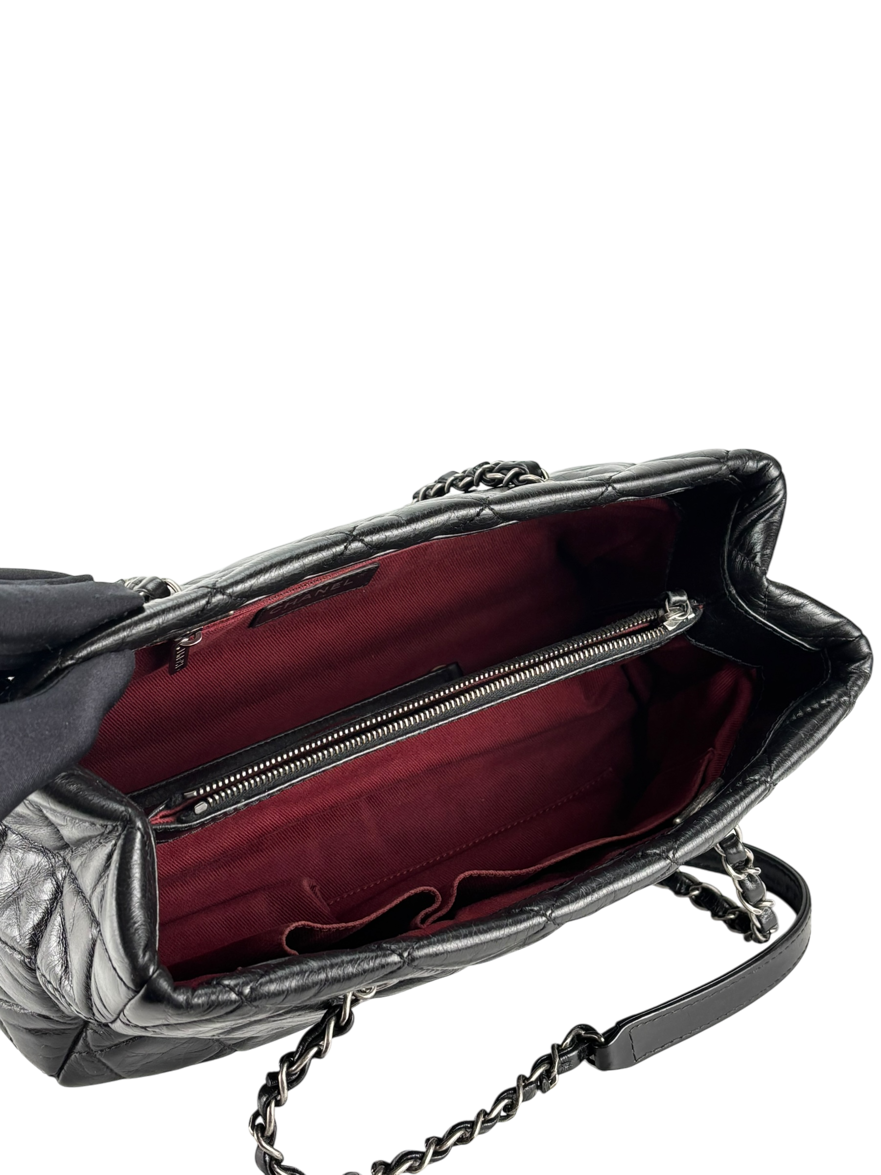 CHANEL - Quilted Coco Mark Silver Hardware Shoulder Bag