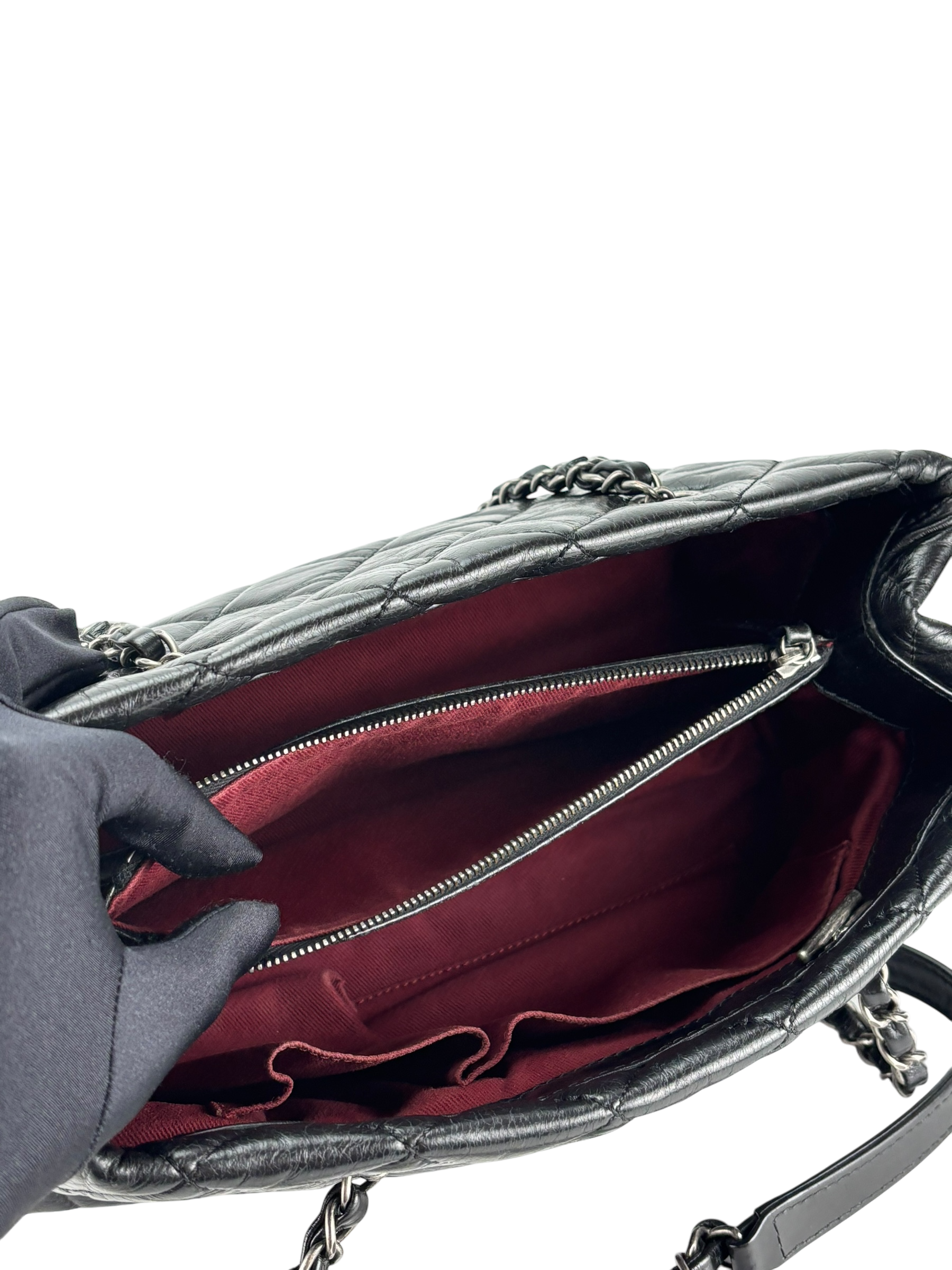 CHANEL - Quilted Coco Mark Silver Hardware Shoulder Bag