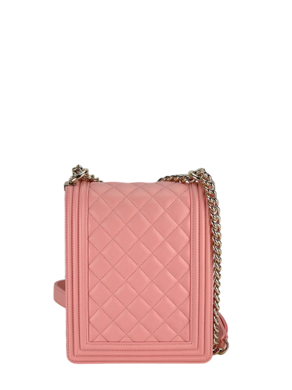 CHANEL - North South Boy Flap Bag Calfskin Pink Metal Gold