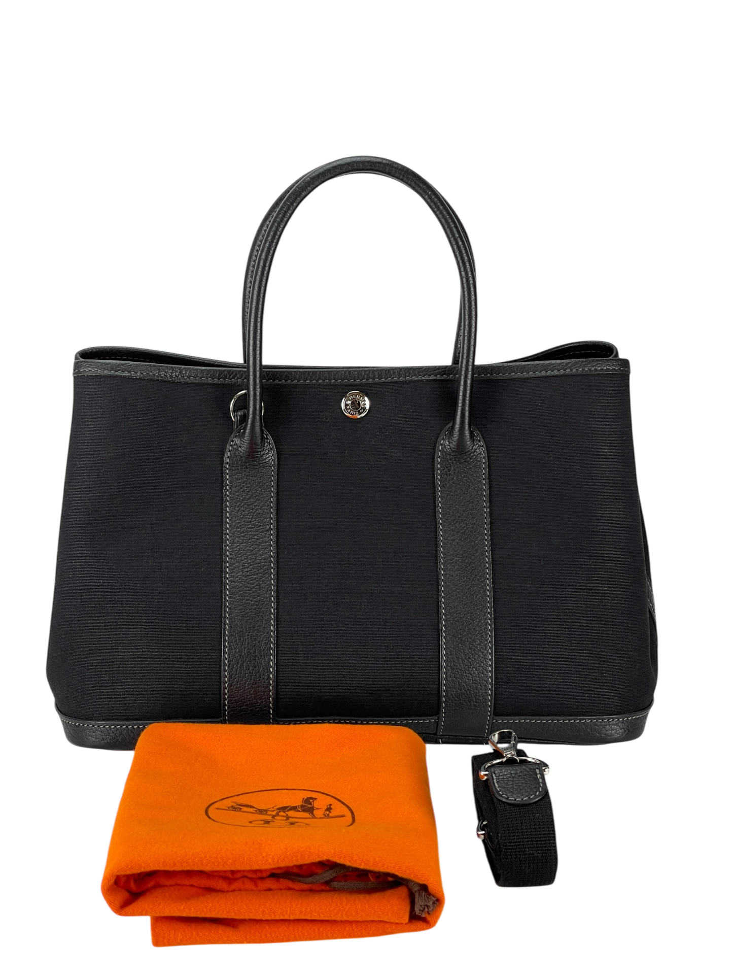 HERMES - Garden Party 30 Black Buffle Skipper Toile