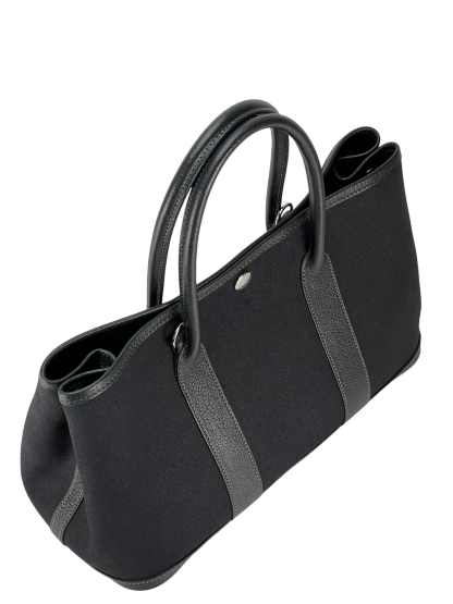 HERMES - Garden Party 30 Black Buffle Skipper Toile 
