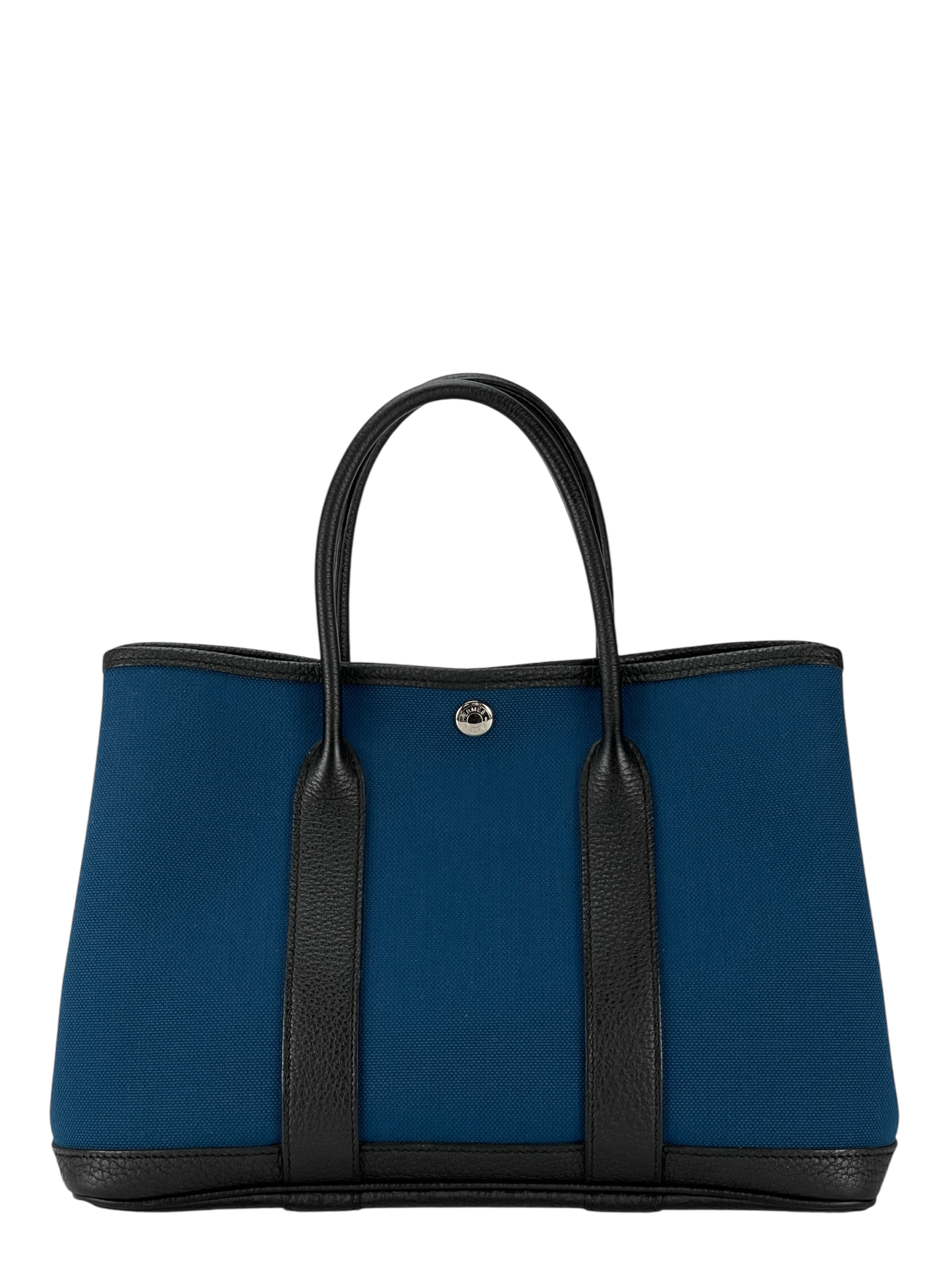 HERMES - Garden Party 30 Grey Black Blue Canvas Toile