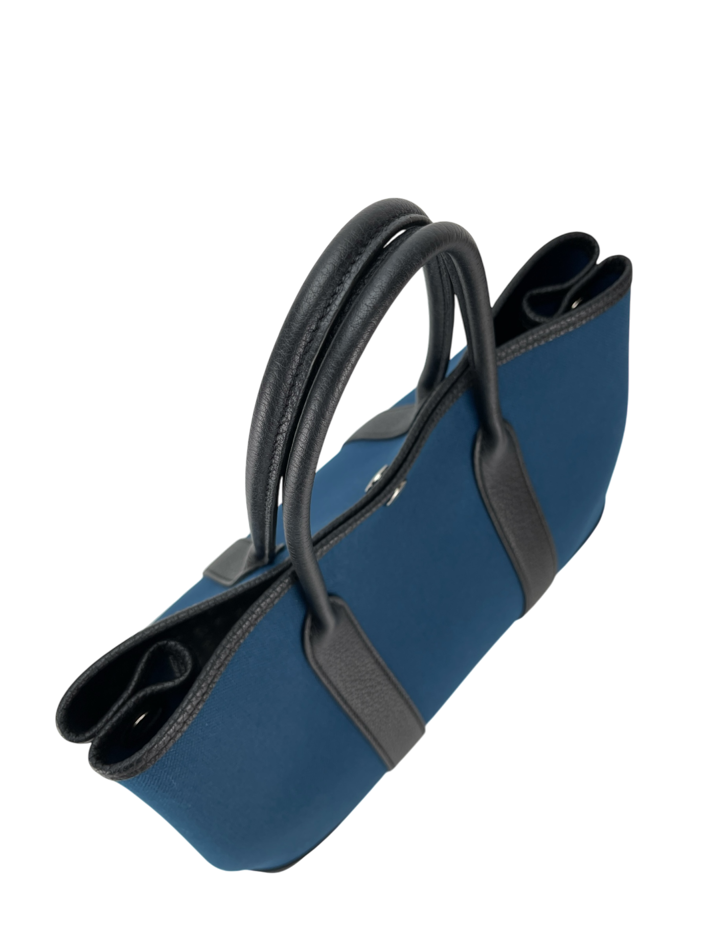 HERMES - Garden Party 30 Grey Black Blue Canvas Toile