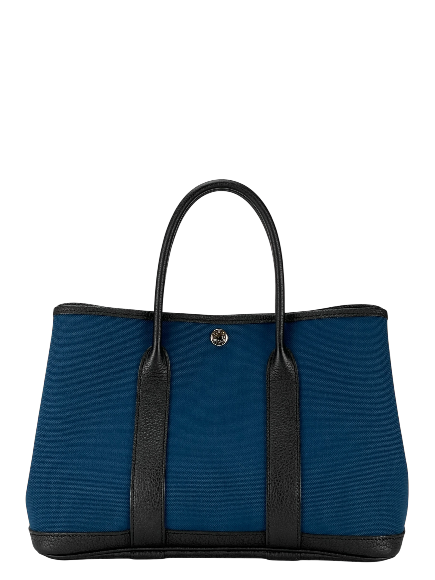 HERMES - Garden Party 30 Grey Black Blue Canvas Toile