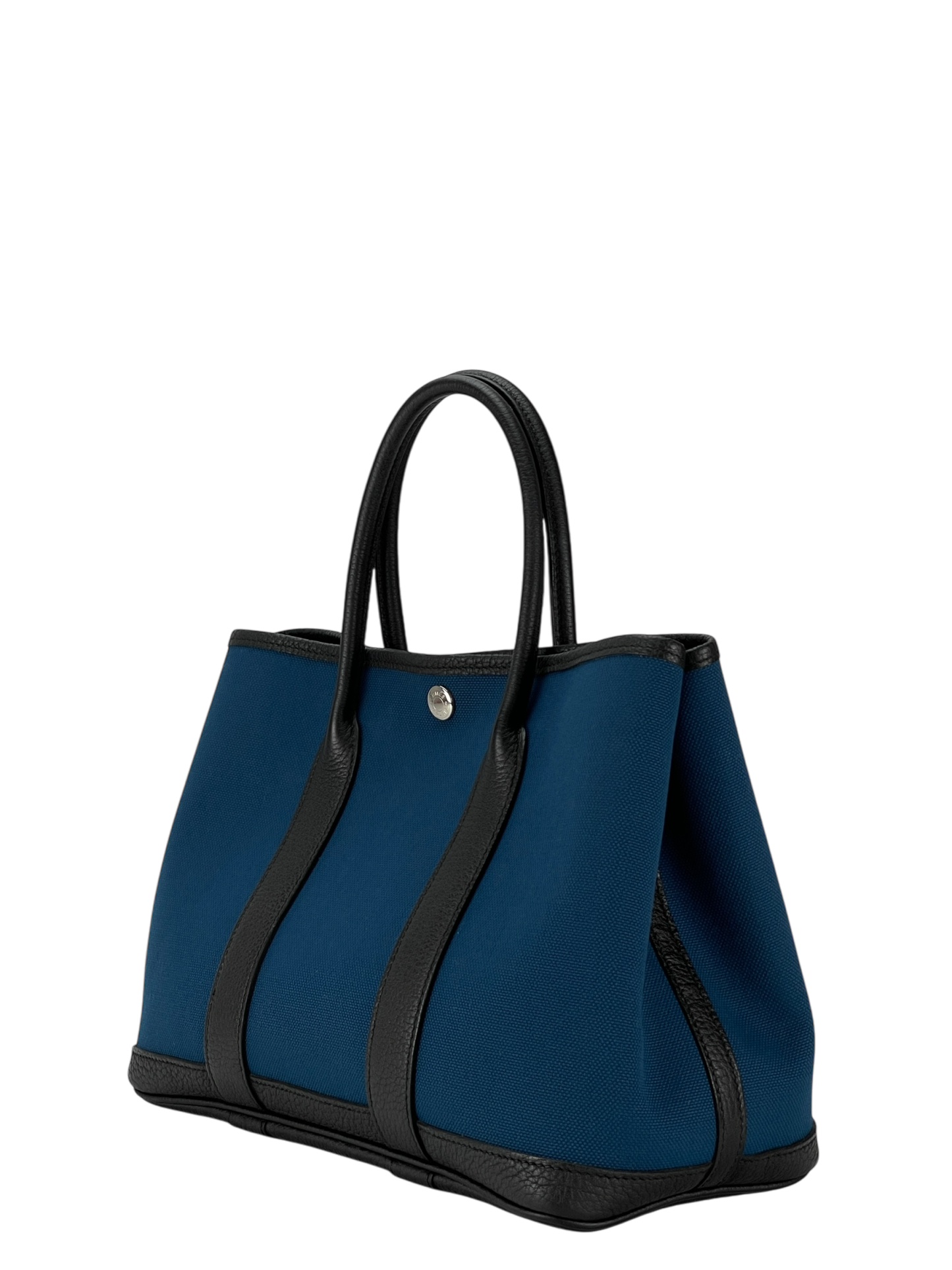 HERMES - Garden Party 30 Grey Black Blue Canvas Toile