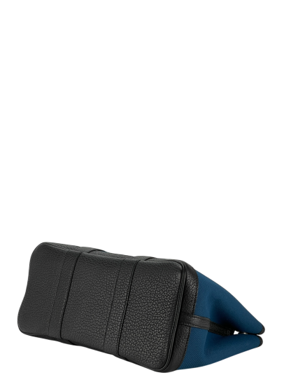 HERMES -  Garden Party 30 Grey Black Blue Canvas Toile 
