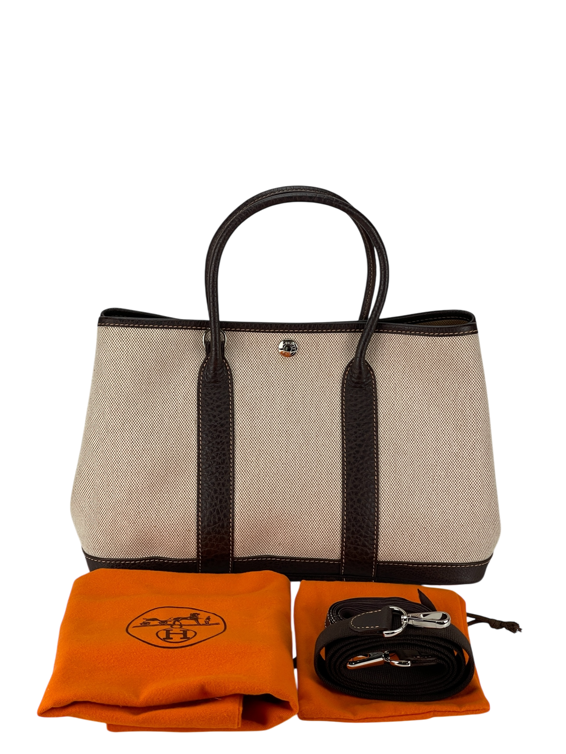 HERMES - Garden Party 30 Beige Buffle Skipper Toile 