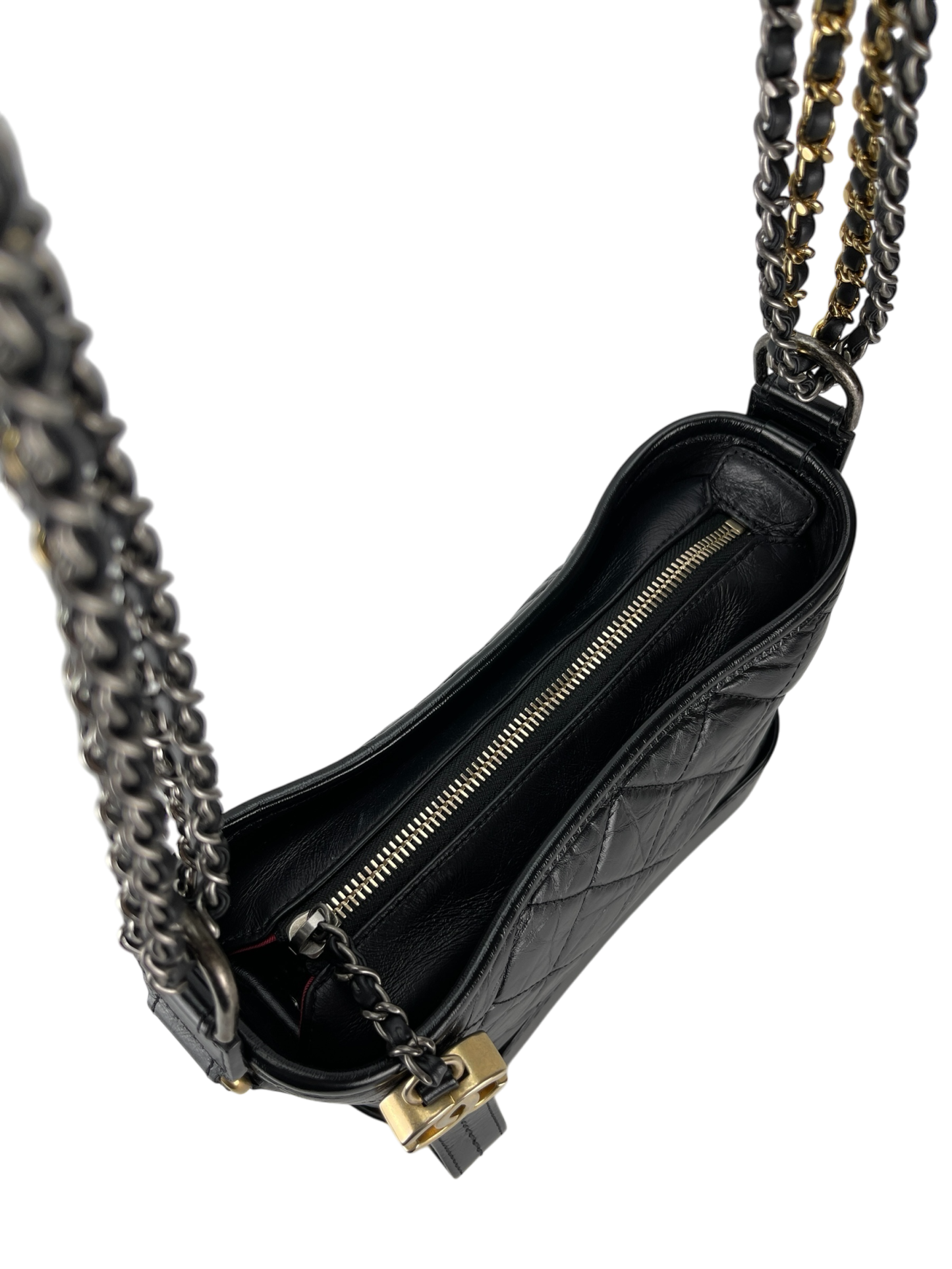 CHANEL - Black Calfskin Gabrielle Cross body Bag