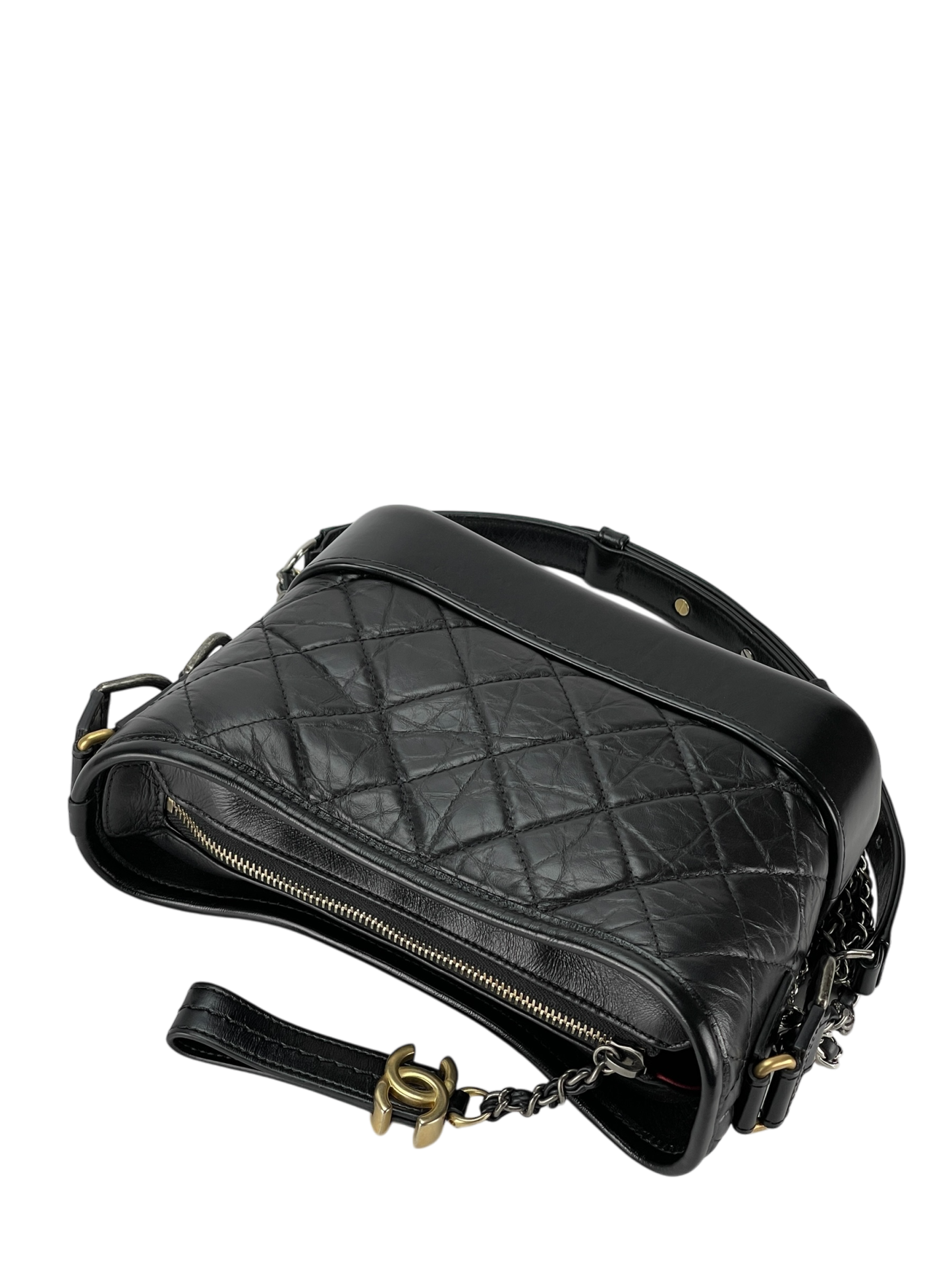 CHANEL - Black Calfskin Gabrielle Cross body Bag