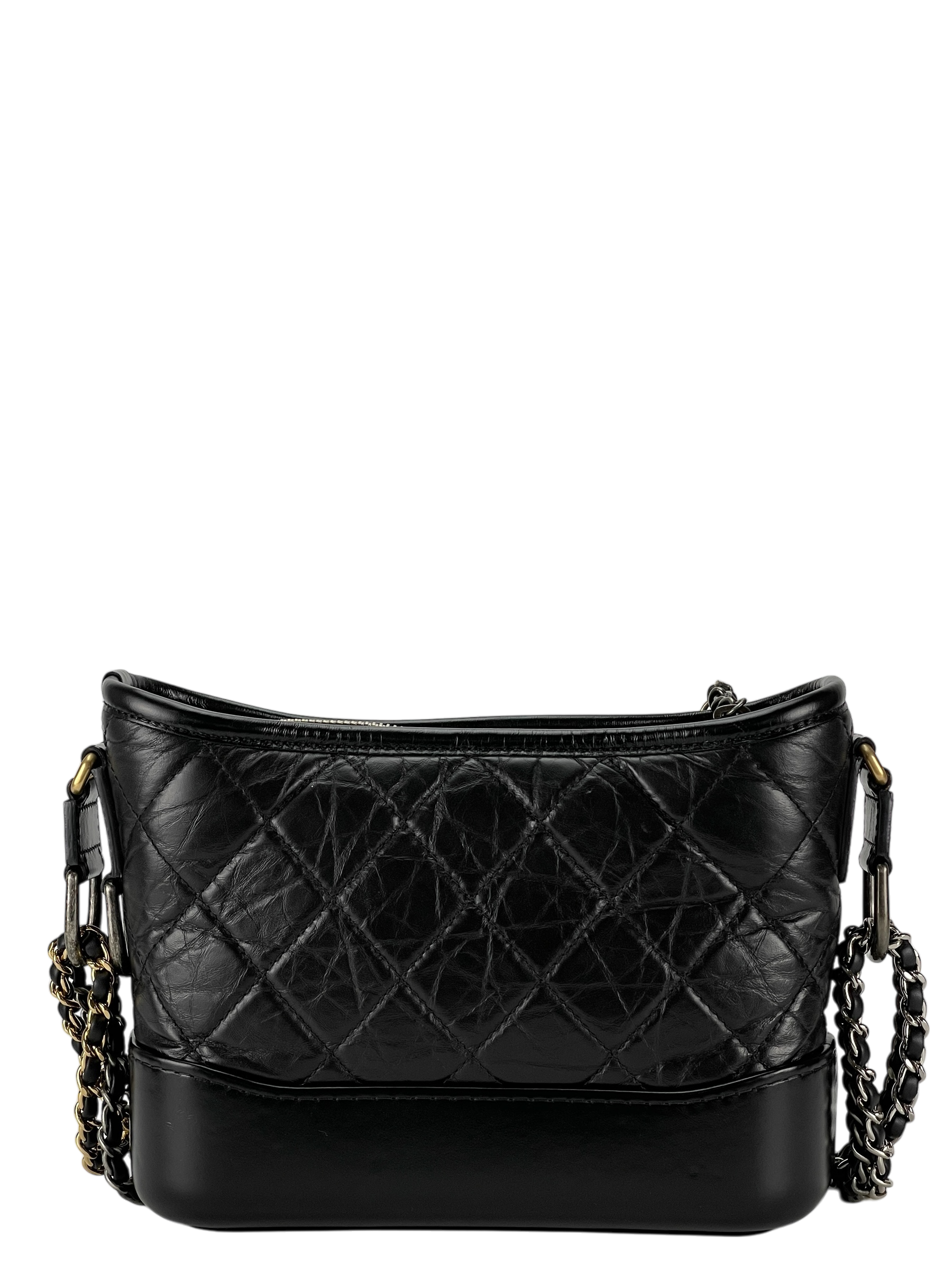 CHANEL - Black Calfskin Gabrielle Cross body Bag