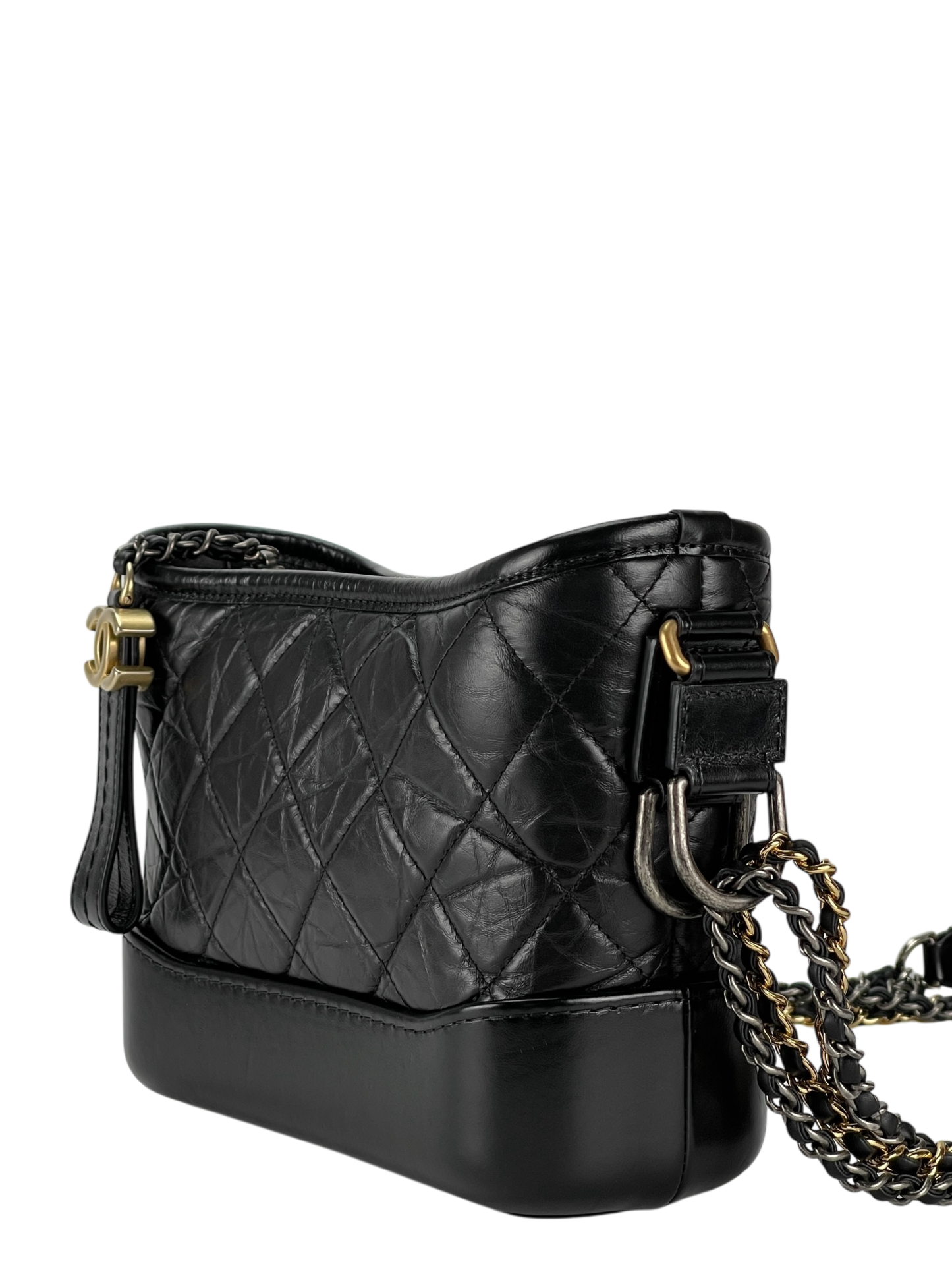 CHANEL - Black Calfskin Gabrielle Cross body Bag