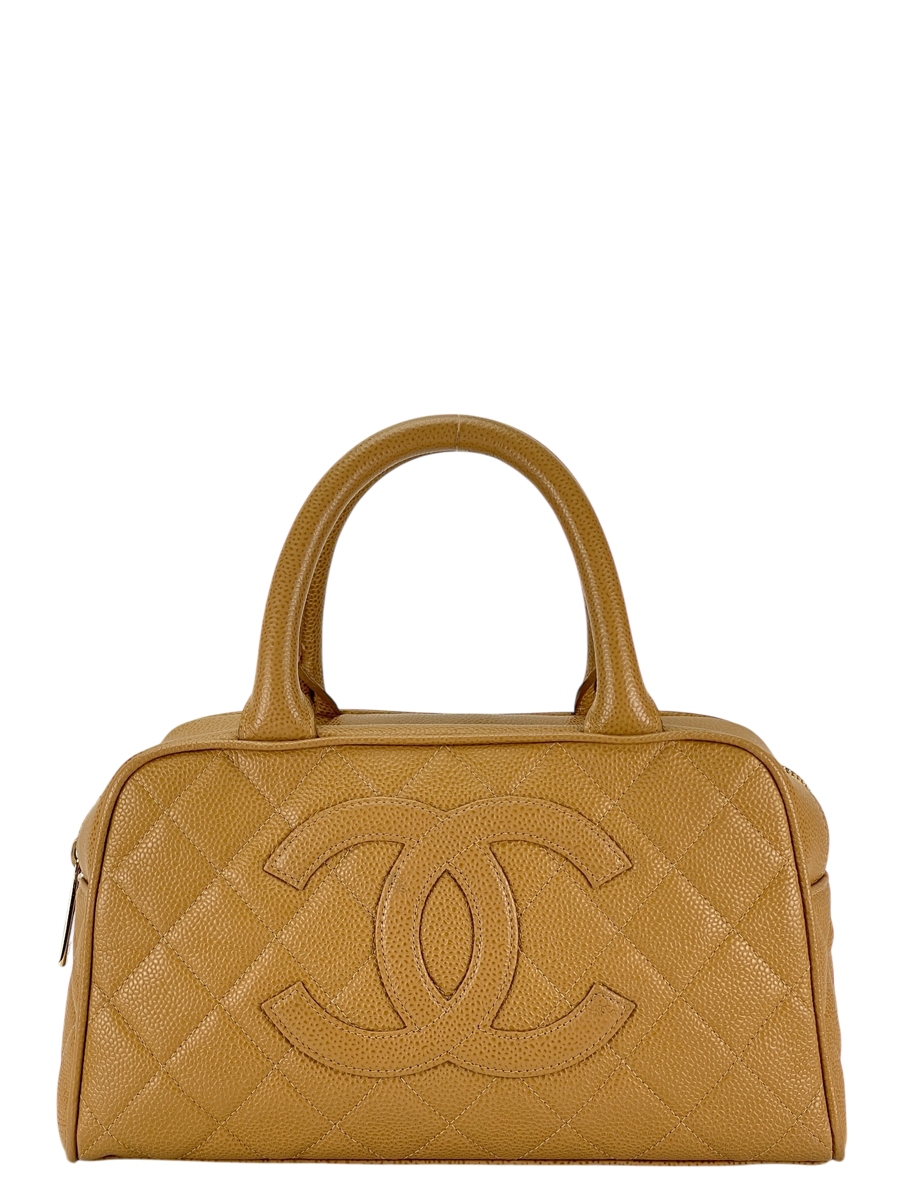 CHANEL - Small Beige Caviar Bowling Hand Bag