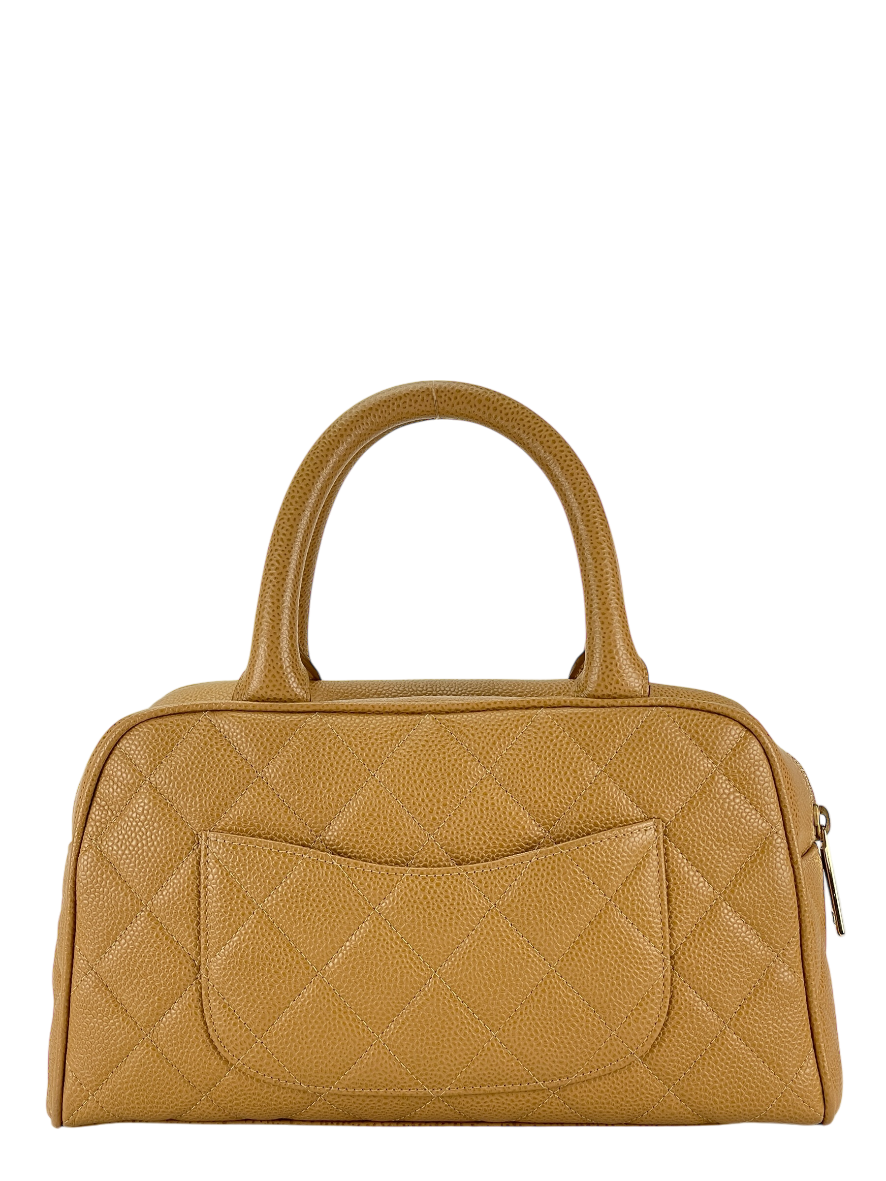 CHANEL - Small Beige Caviar Bowling Hand Bag