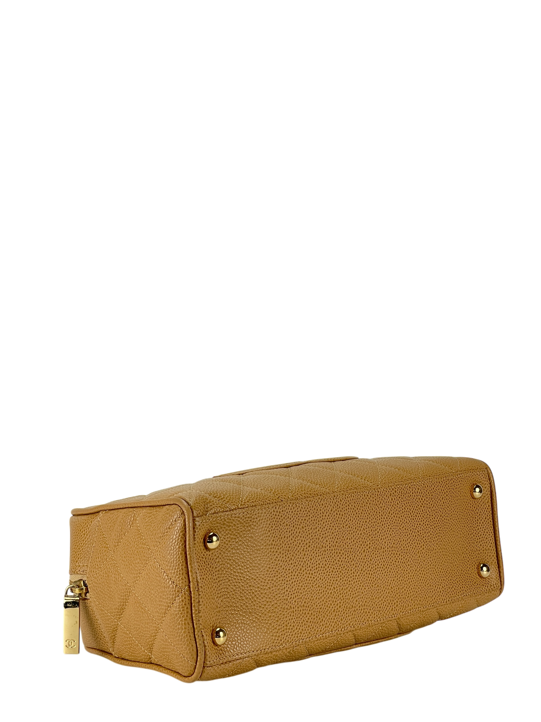 CHANEL - Small Beige Caviar Bowling Hand Bag