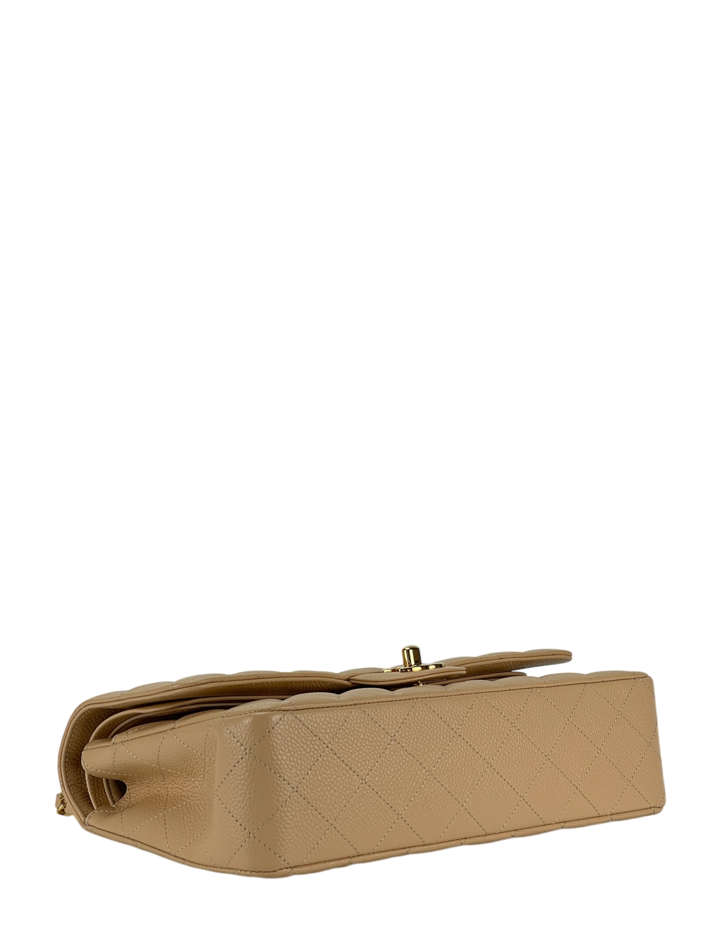 CHANEL - Medium Classic Double Flap Bag Gold Cavair Gold Hardware (CF25)