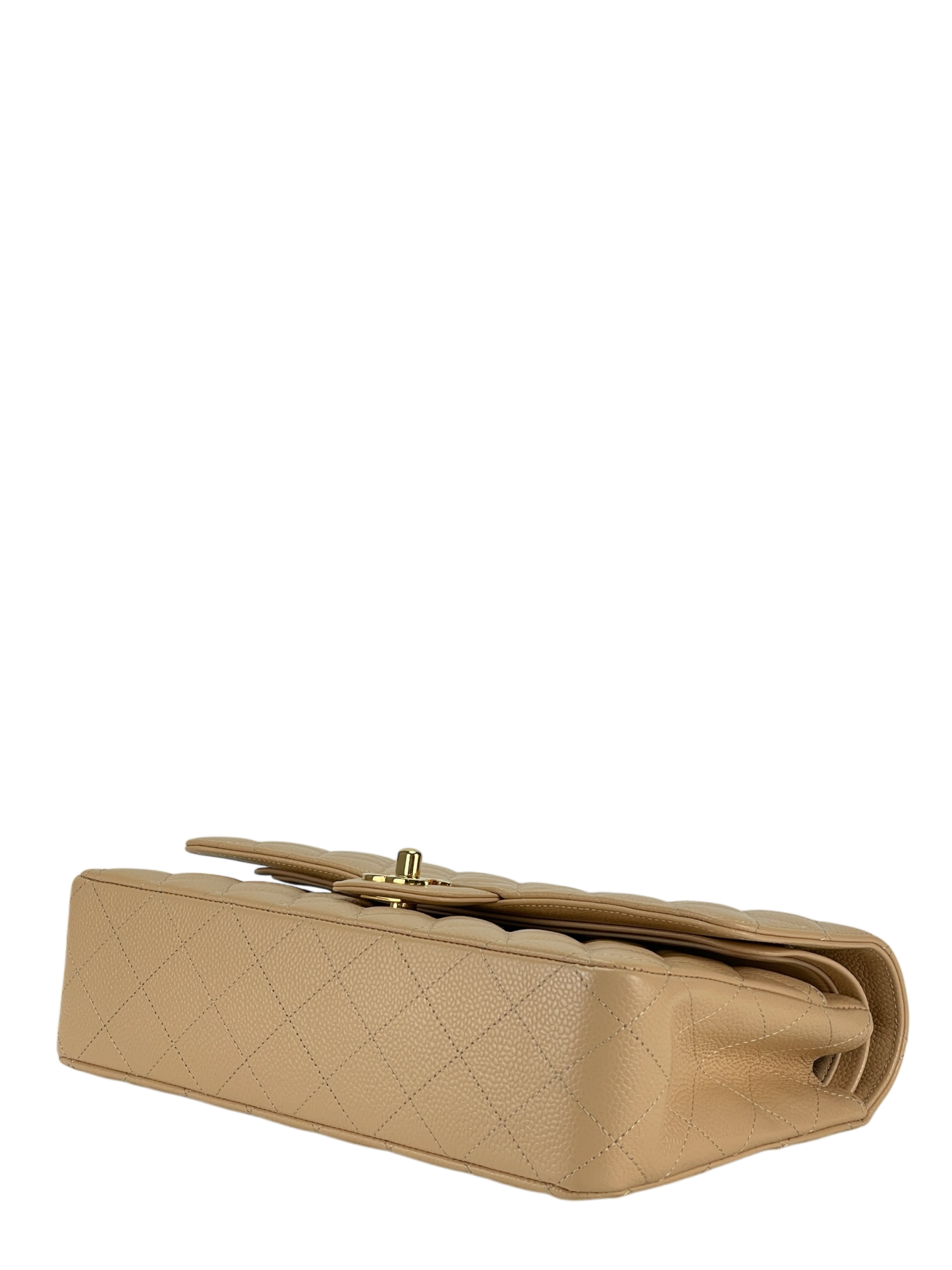 CHANEL - Medium Classic Double Flap Bag Gold Cavair Gold Hardware (CF25)