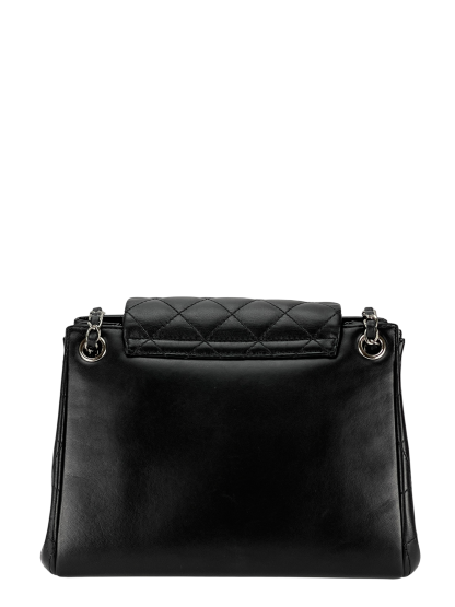 CHANEL - Matelasse Lambskin Chain Shoulder Bag Black Silver Hardware