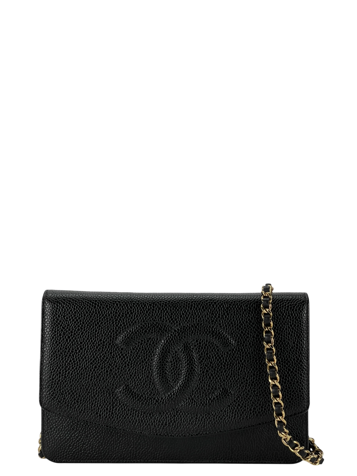 CHANEL - Black Caviar Wallet On Chain Gold-Tone Metal (WOC)