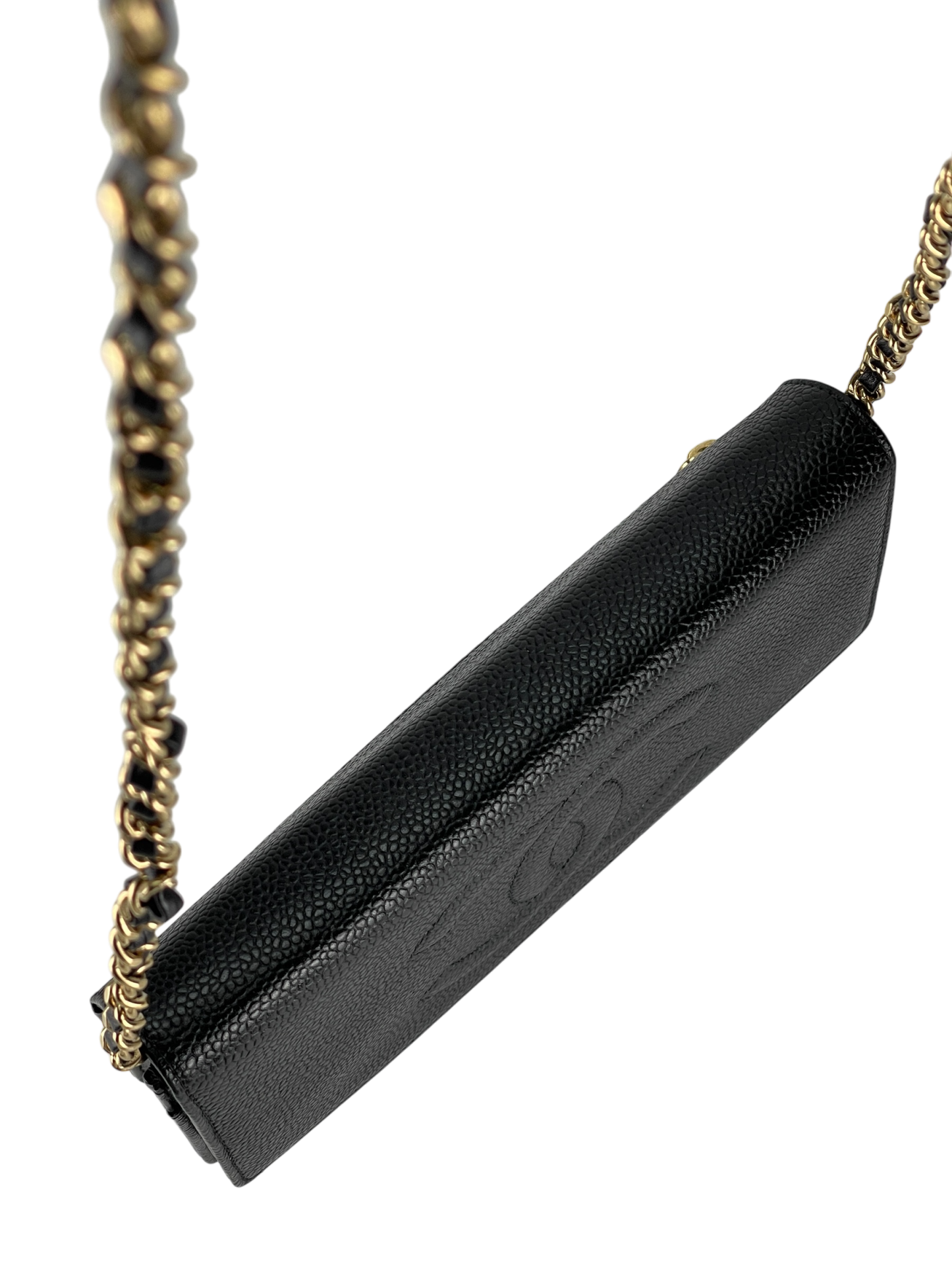 CHANEL - Black Caviar Wallet On Chain Gold-Tone Metal (WOC)