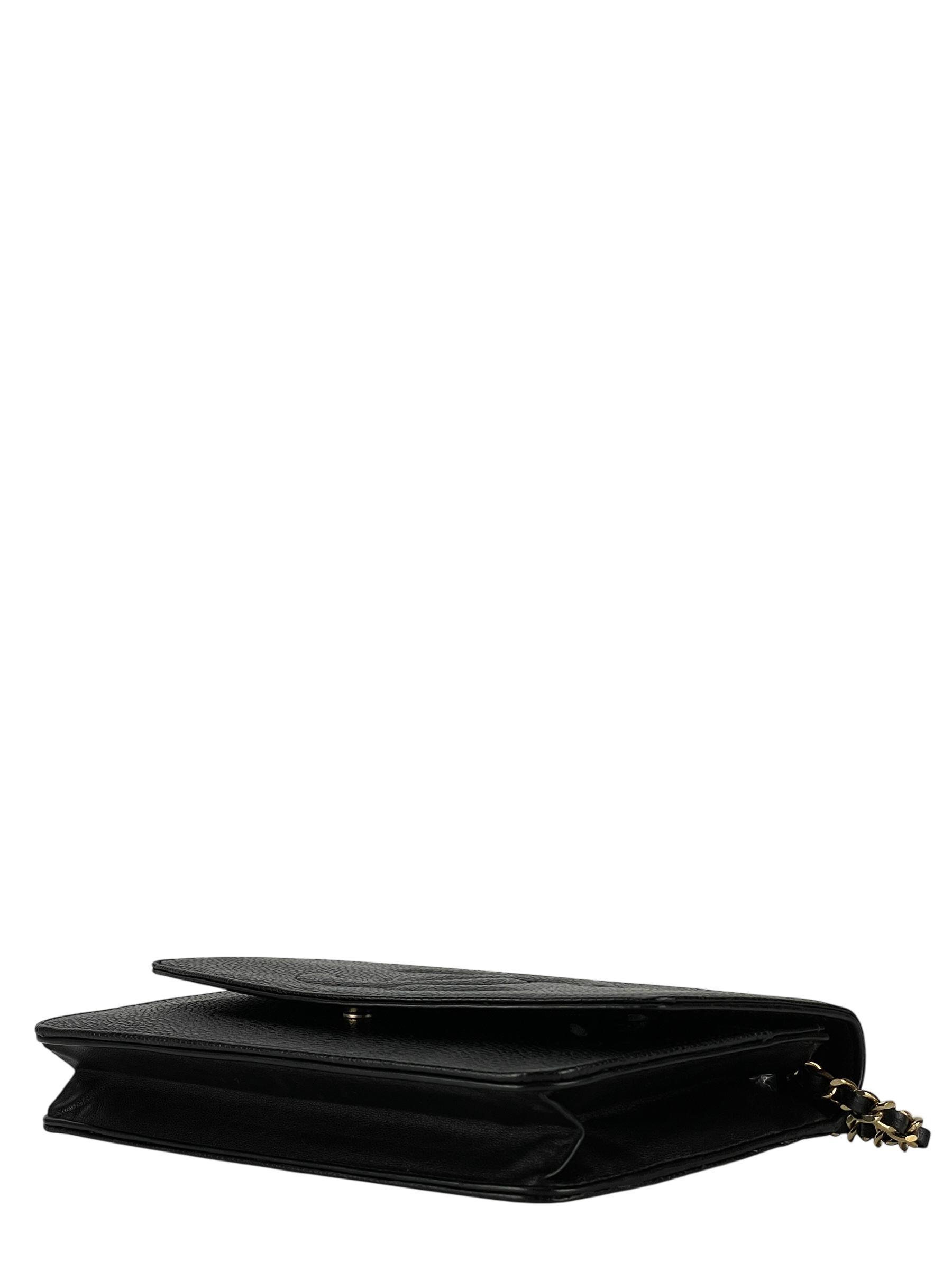 CHANEL - Black Caviar Wallet On Chain Gold-Tone Metal (WOC)