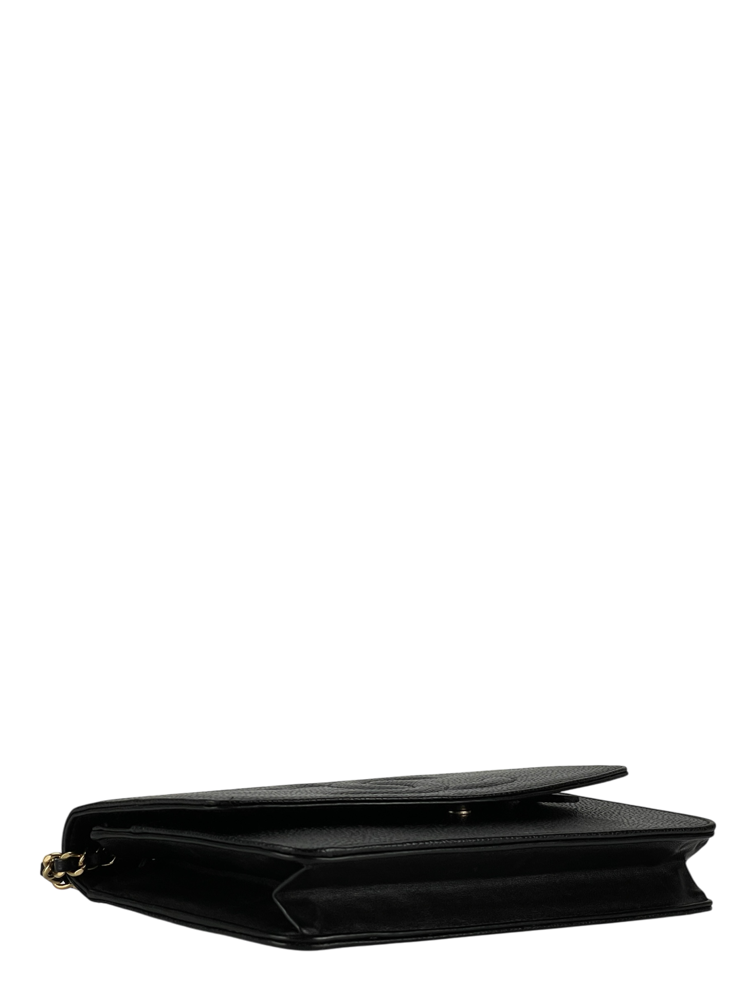 CHANEL - Black Caviar Wallet On Chain Gold-Tone Metal (WOC)