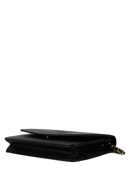 CHANEL - Black Caviar Wallet On Chain Gold-Tone Metal (WOC)