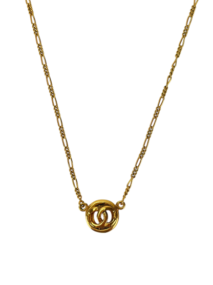 CHANEL -  Medallion Gold Chain Pendant Necklace
