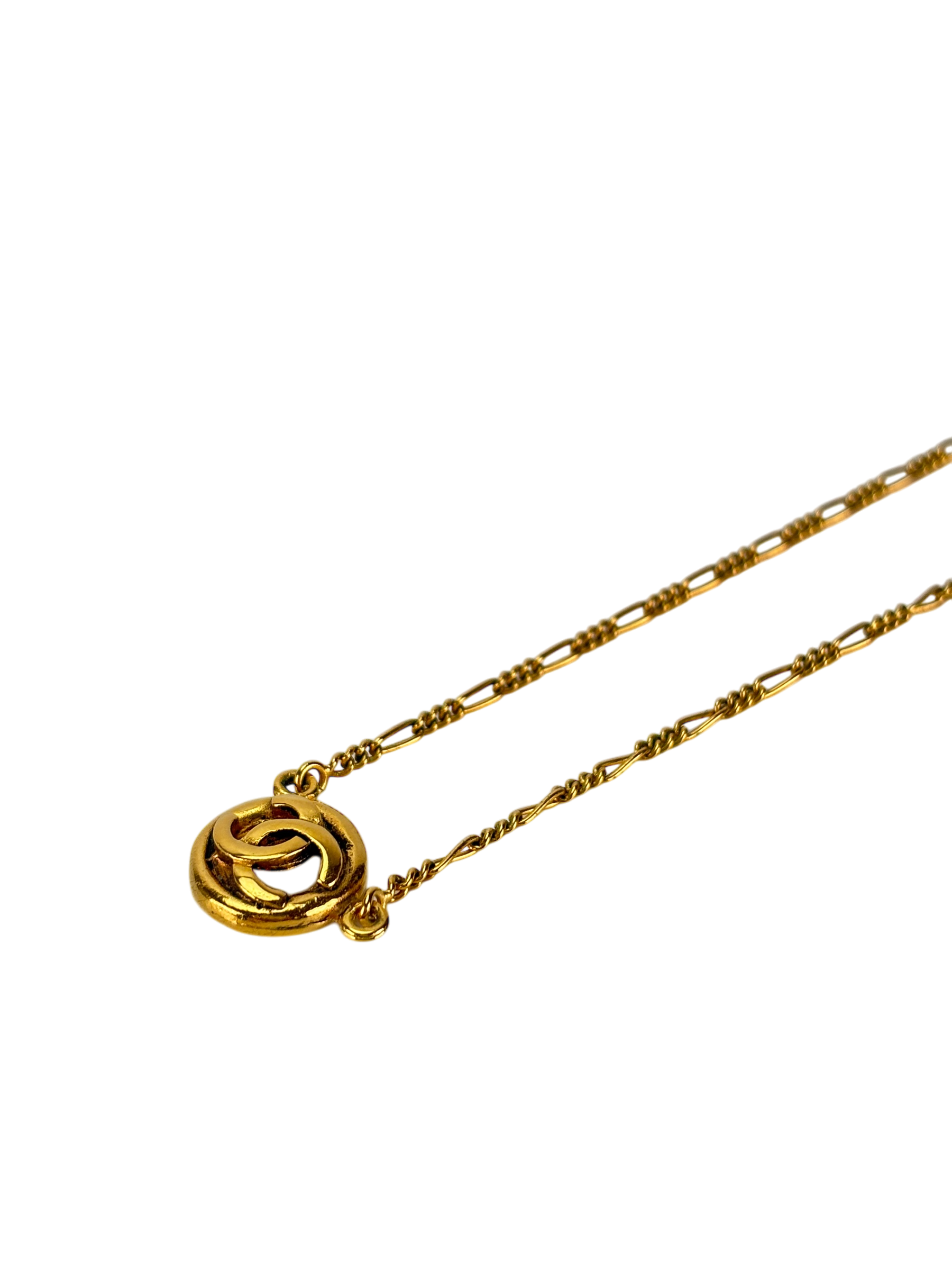 CHANEL -  Medallion Gold Chain Pendant Necklace