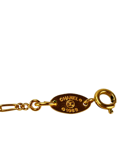 CHANEL -  Medallion Gold Chain Pendant Necklace