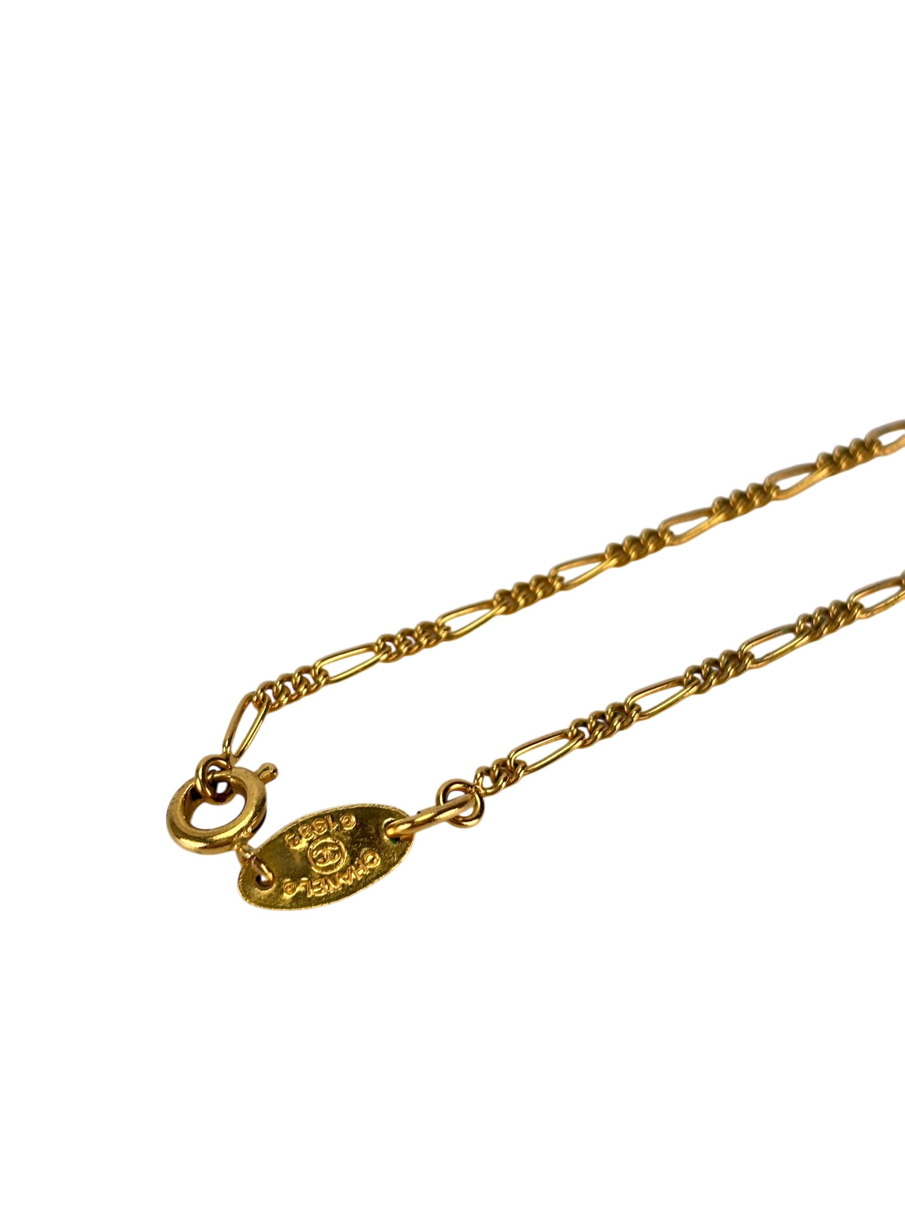 CHANEL -  Medallion Gold Chain Pendant Necklace