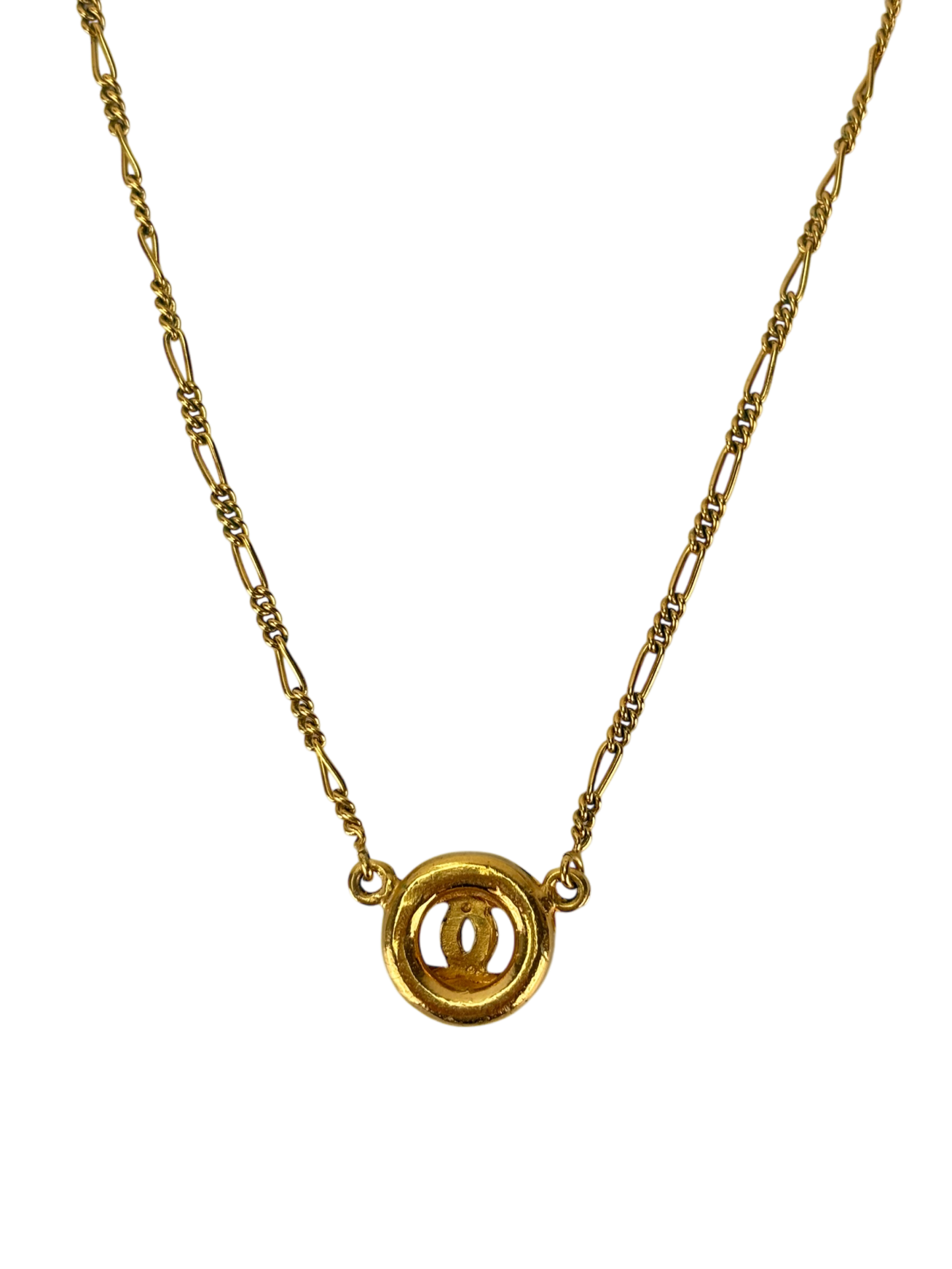 CHANEL -  Medallion Gold Chain Pendant Necklace